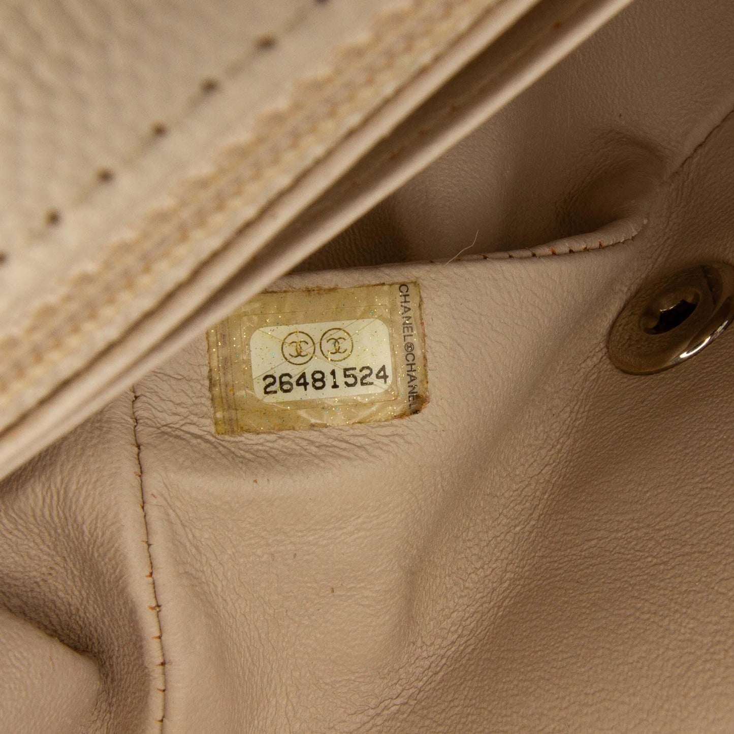 White Chanel Mini Square Classic Caviar Single Flap Crossbody Bag