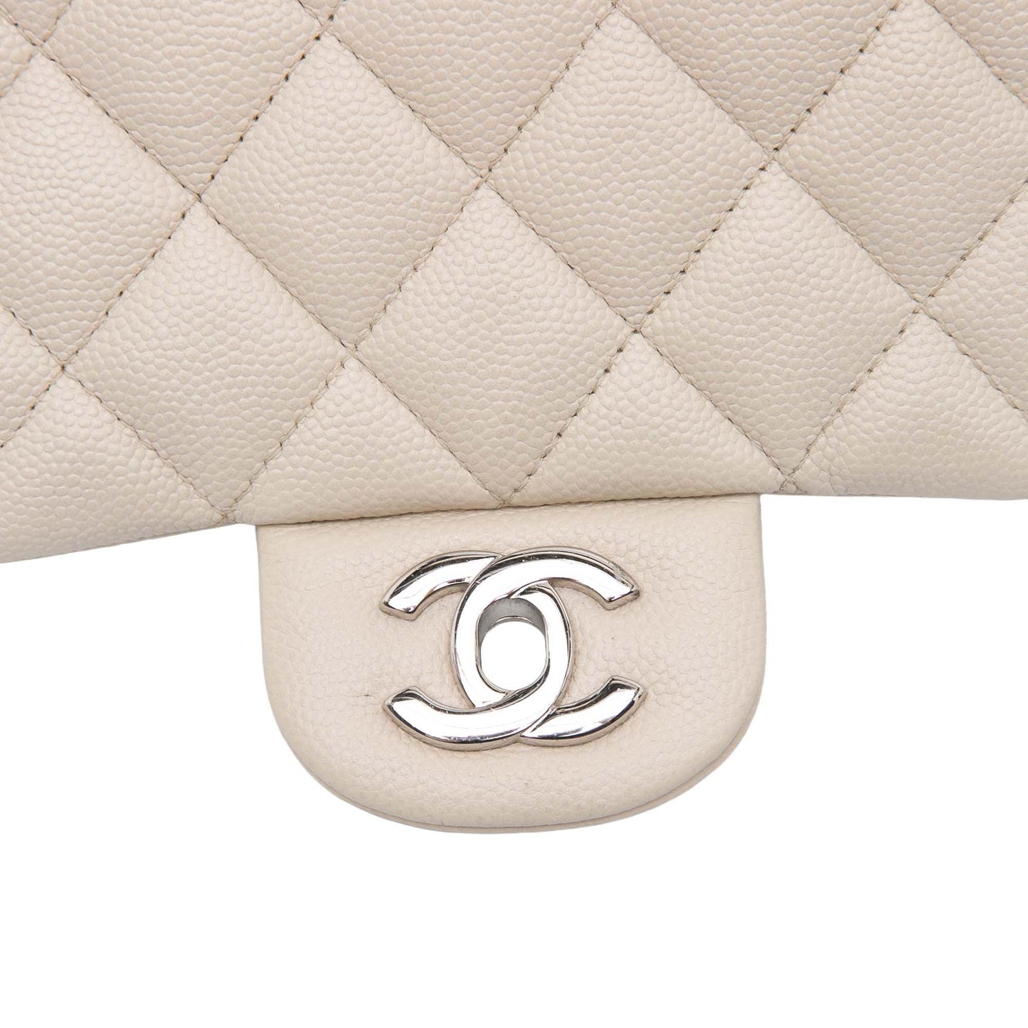 White Chanel Mini Square Classic Caviar Single Flap Crossbody Bag