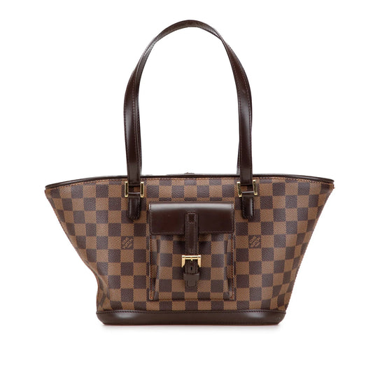 Brown Louis Vuitton Damier Ebene Manosque PM Shoulder Bag