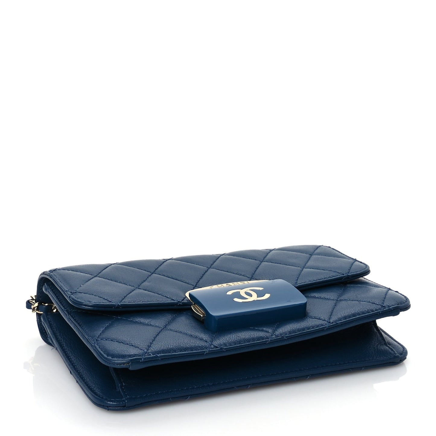 Chanel Sheepskin Quilted Mini   Beauty Lock Flap Blue