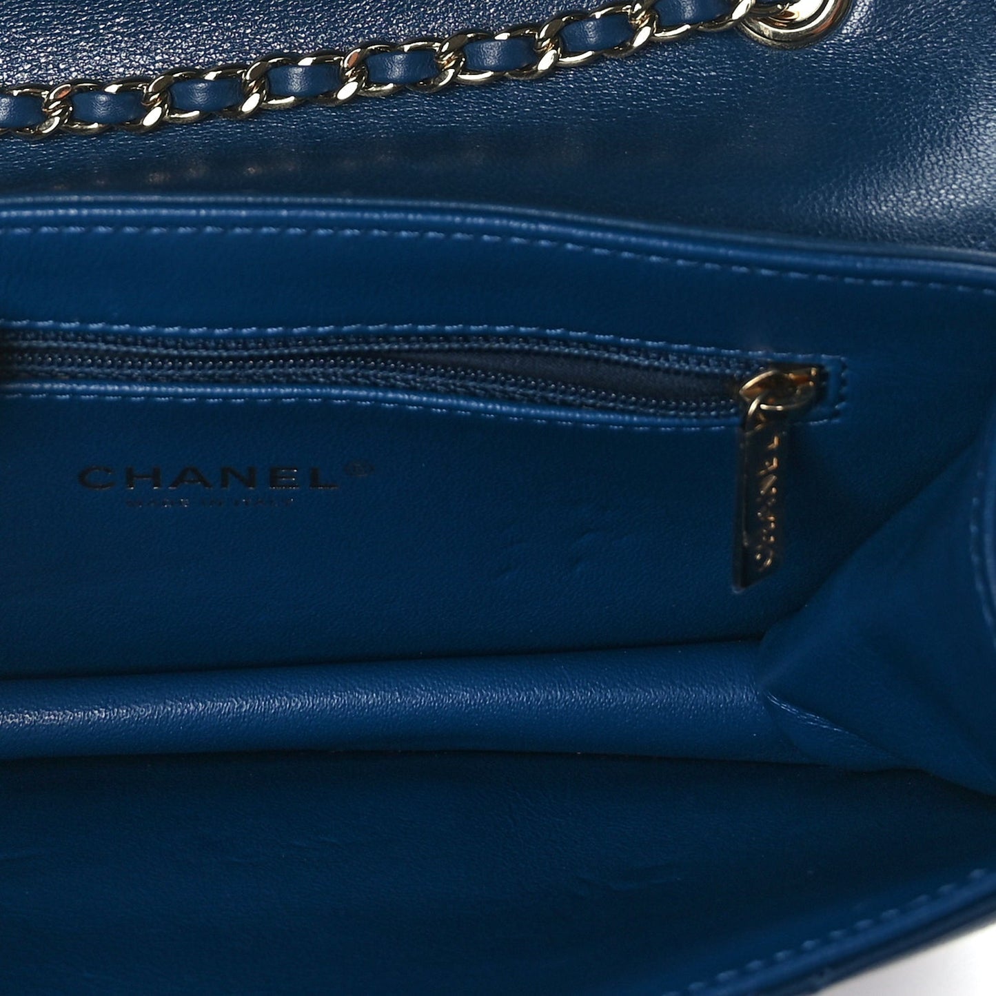Chanel Sheepskin Quilted Mini   Beauty Lock Flap Blue