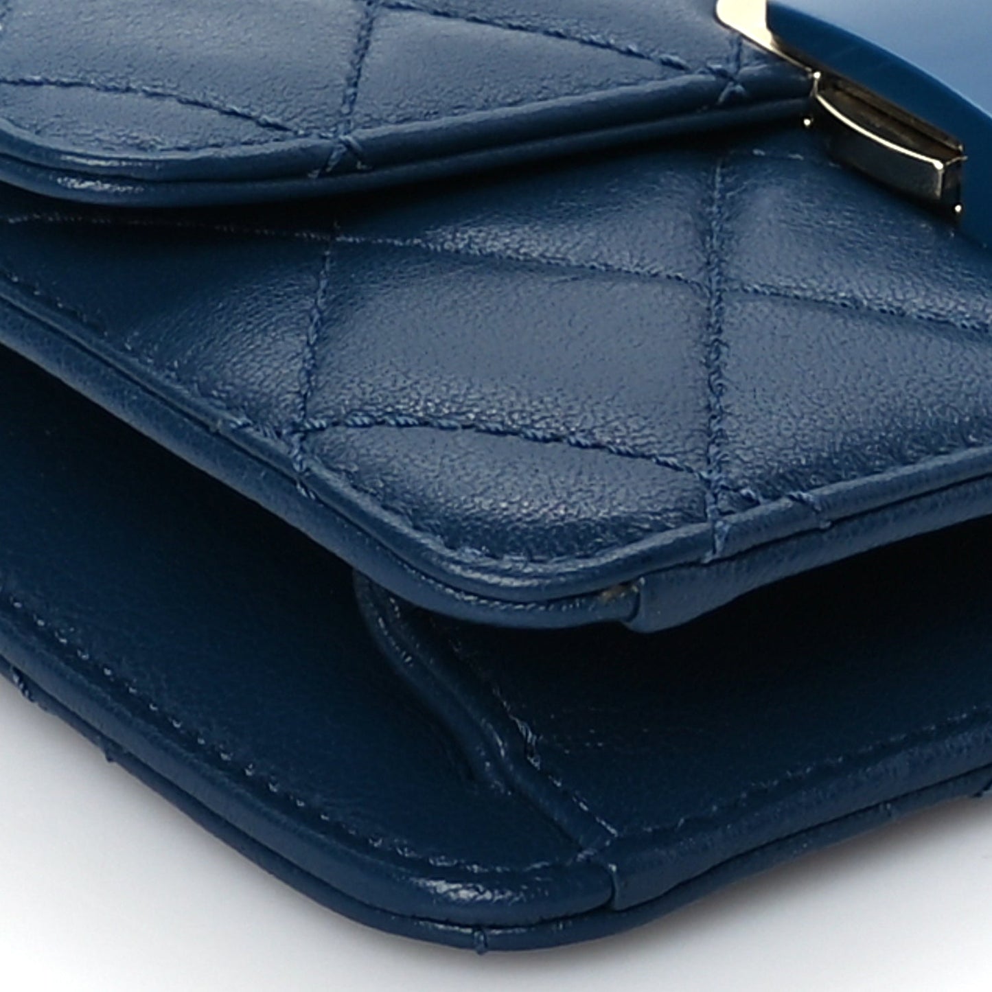 Chanel Sheepskin Quilted Mini   Beauty Lock Flap Blue