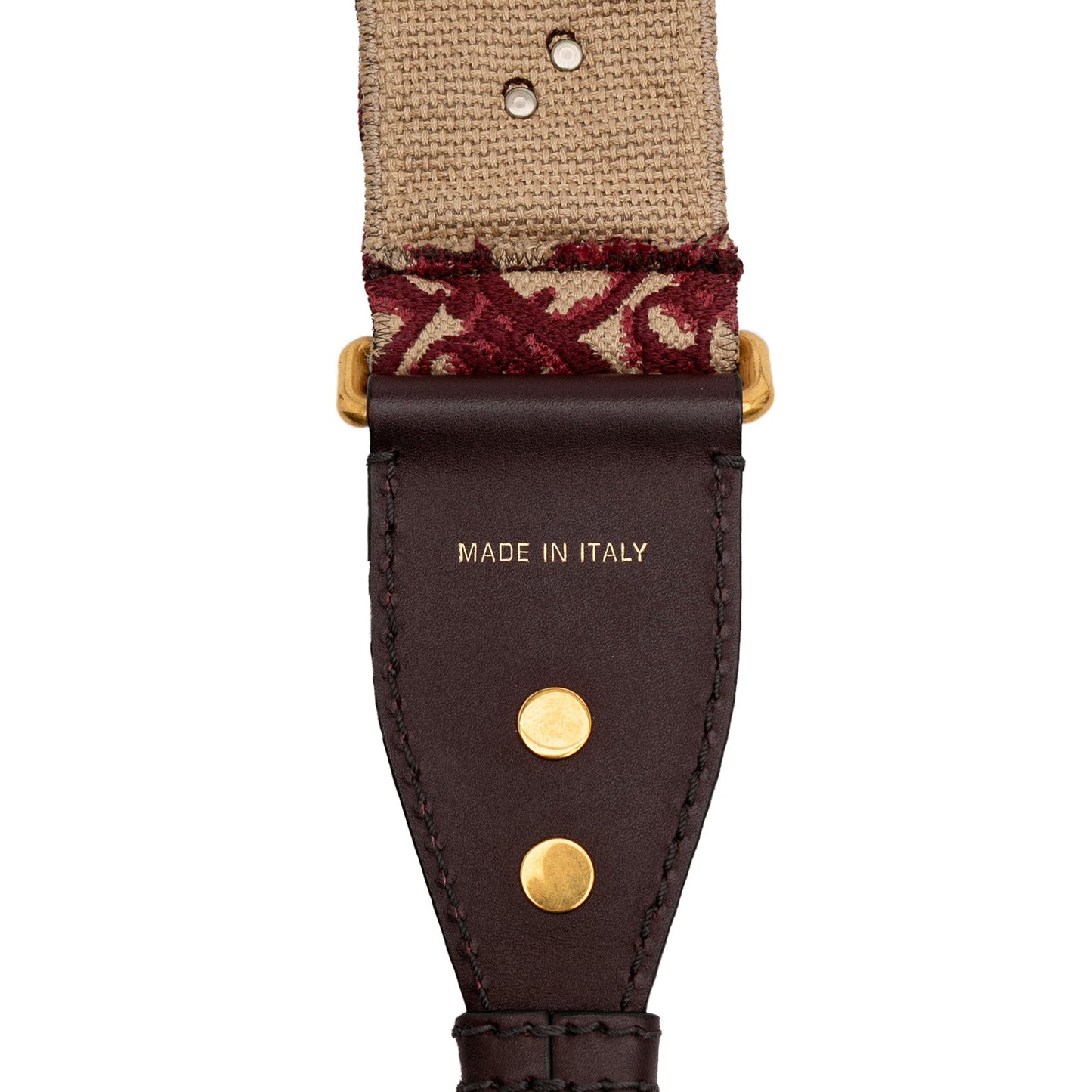 Red Dior Studded Oblique Canvas Bag Strap