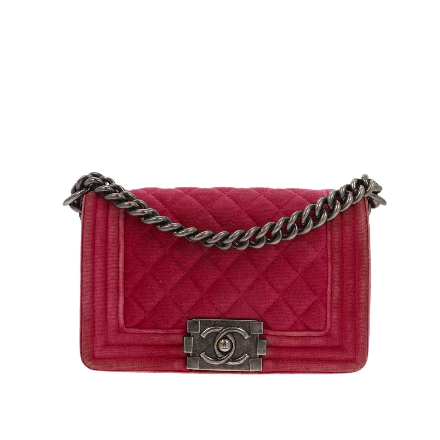 CHANEL Boy Shoulder Bag in Pink Velvet