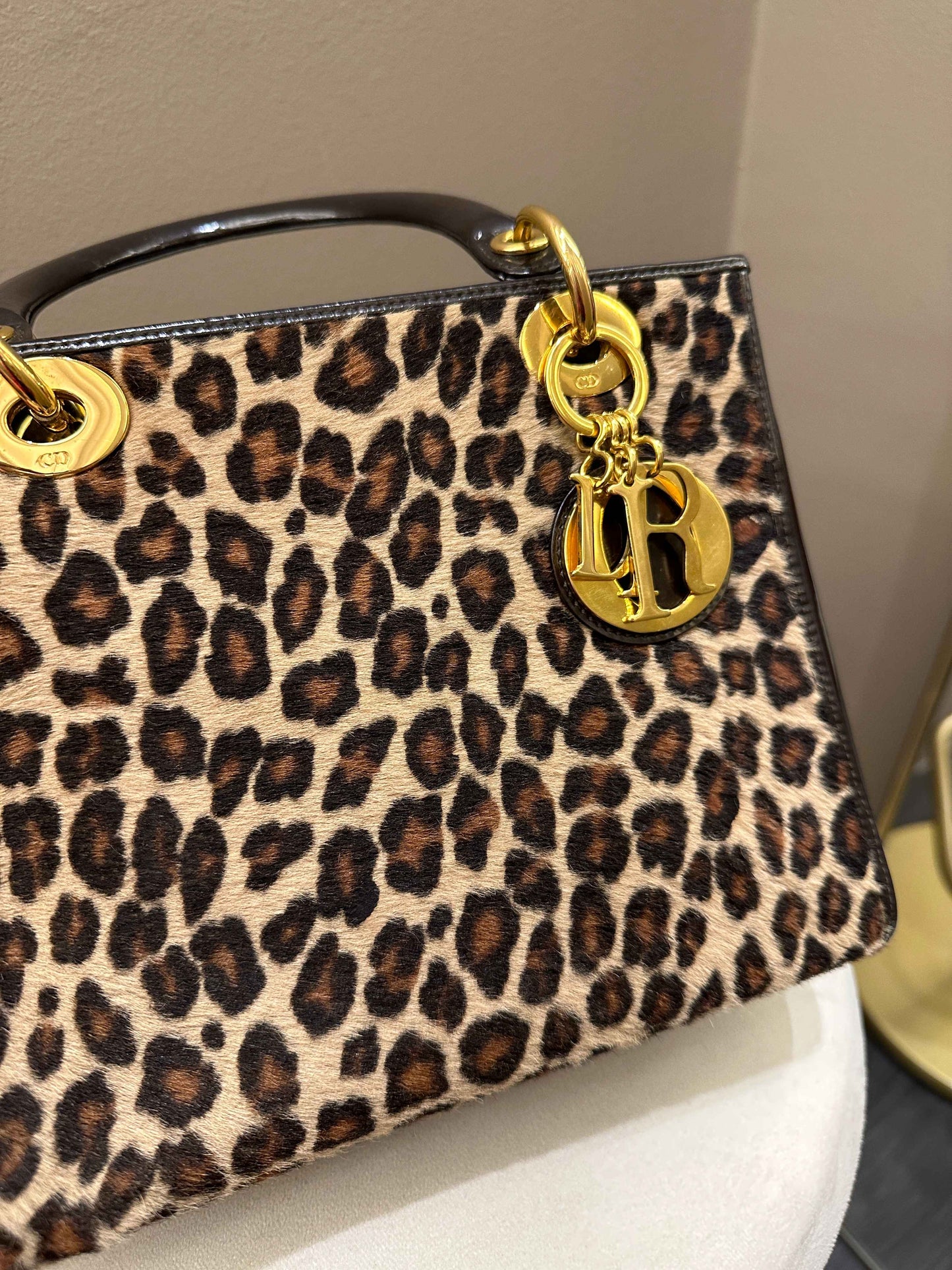 Dior   Classic Lady Dior Black Patent / Brown Pony