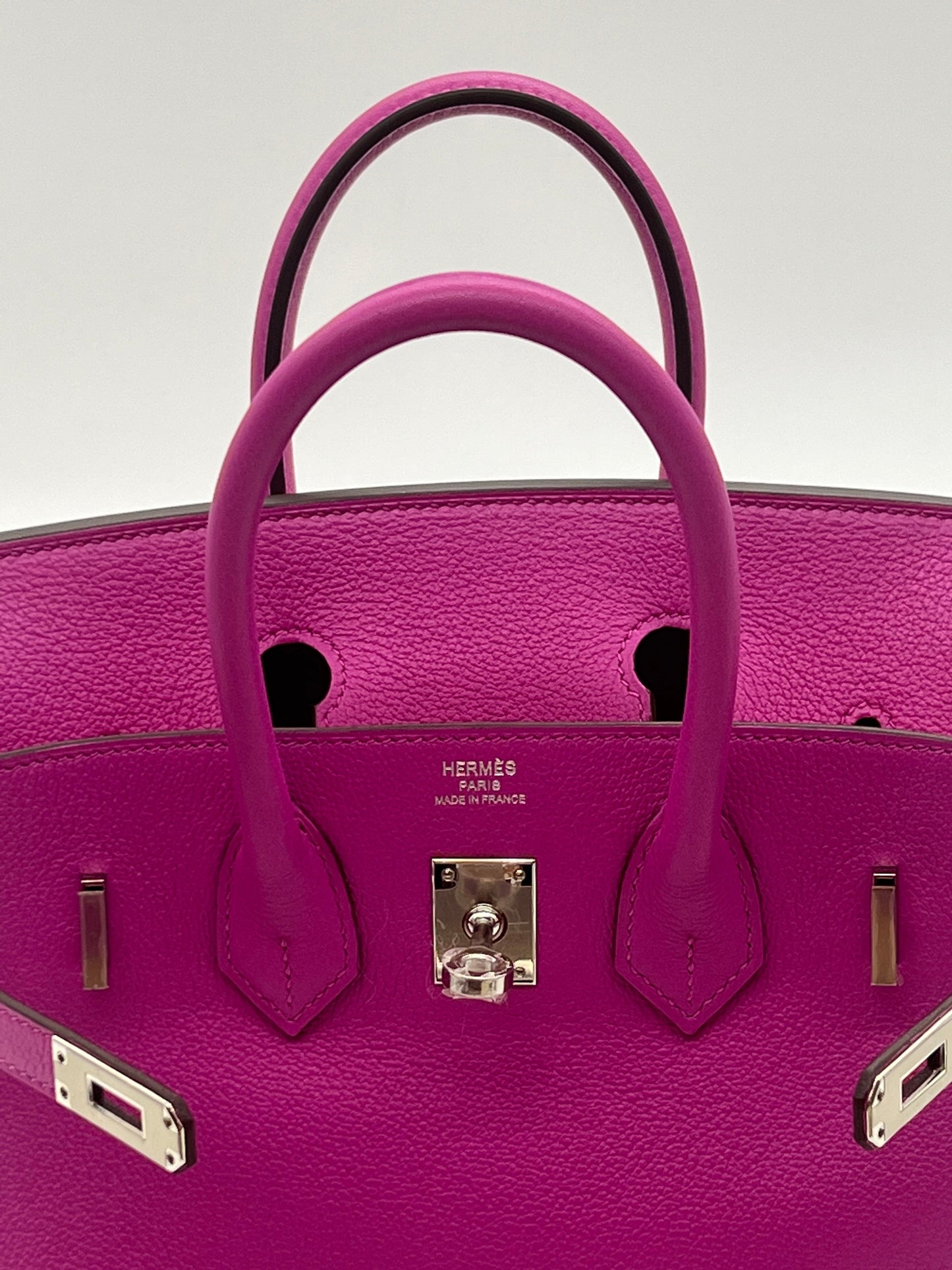 Hermes Birkin 25 Verso Magnolia Capucine Novillo Leather Palladium Hardware