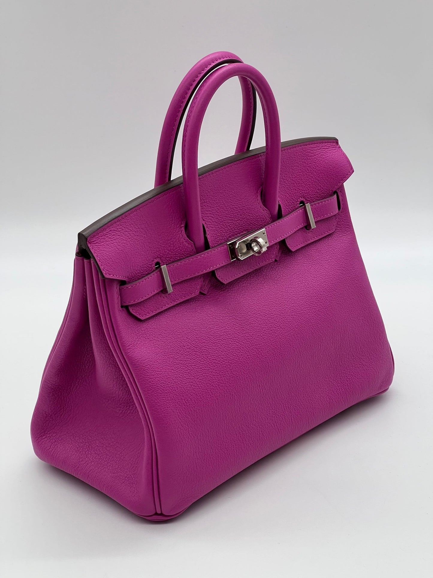 Hermes Birkin 25 Verso Magnolia Capucine Novillo Leather Palladium Hardware