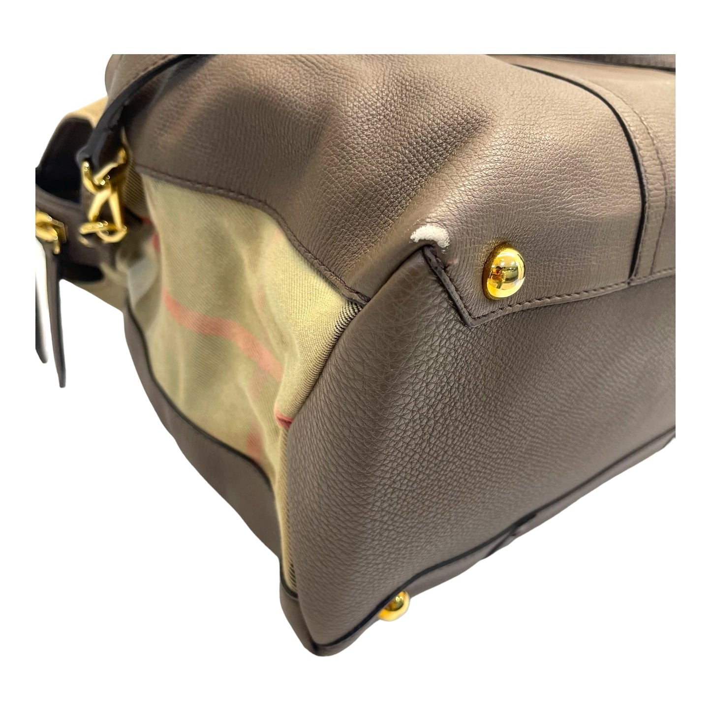 Burberry Mason Ho  Check Canvas And Leather Diaper Tote Bag