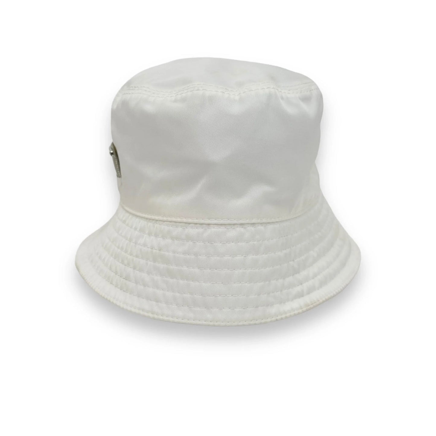 PRADA RE-NYLON BUCKET HAT WHITE M