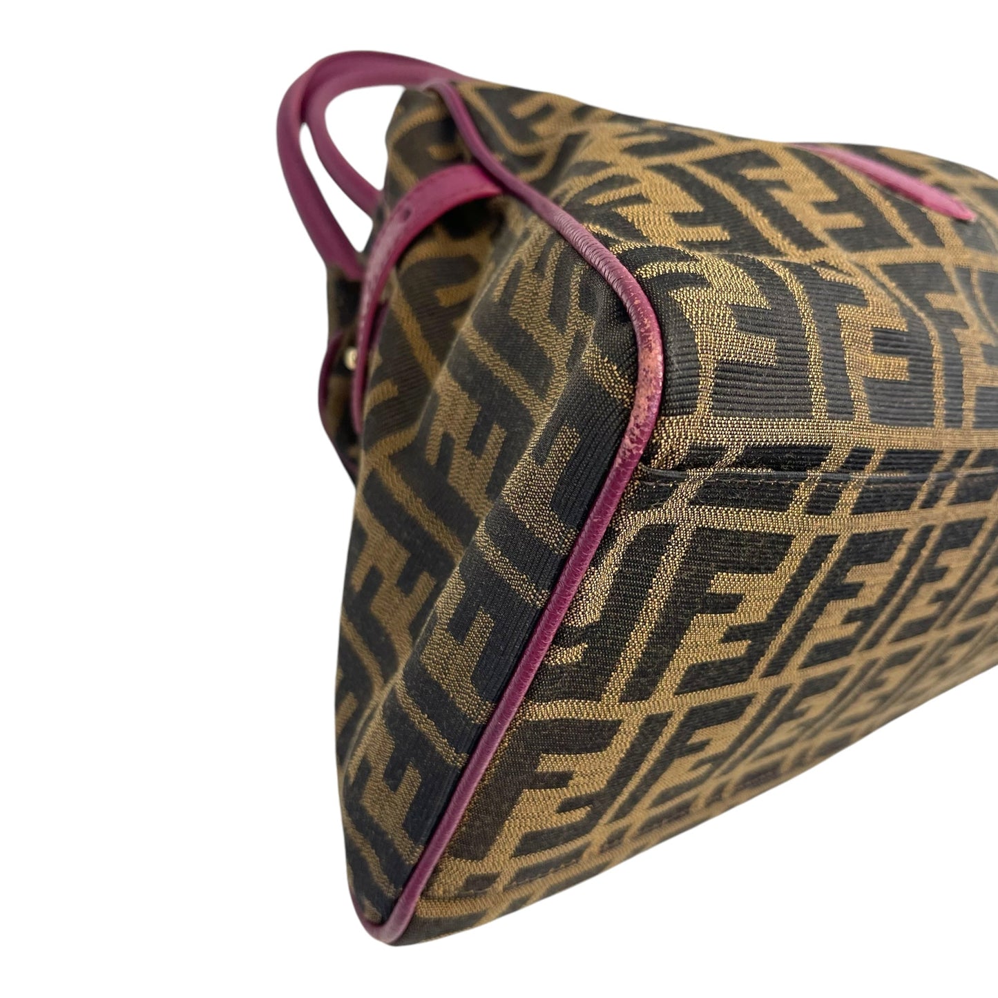 Fendi Tobacco/Purple Zucca Canvas and Suede Medium Chef De Jour Bag