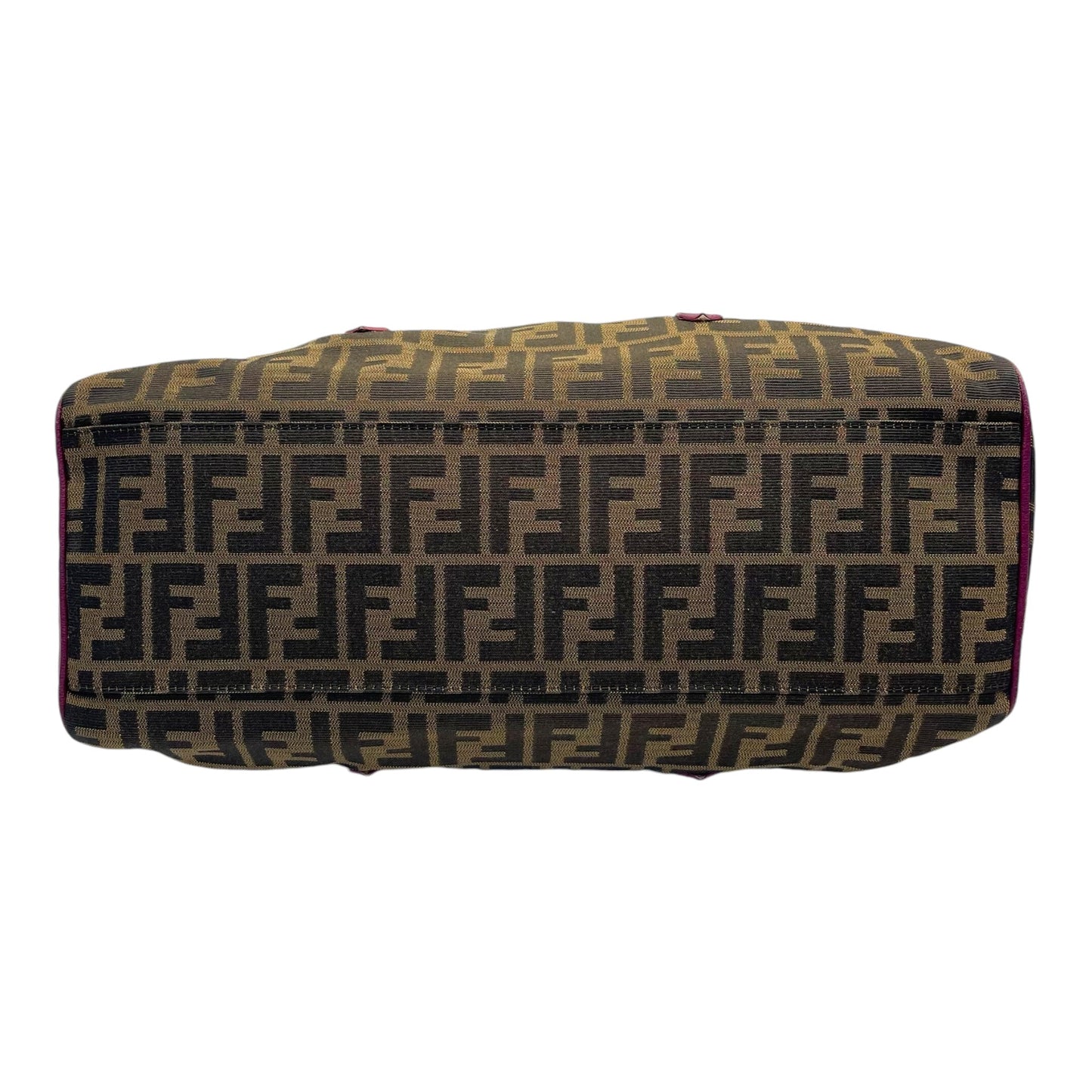 Fendi Tobacco/Purple Zucca Canvas and Suede Medium Chef De Jour Bag