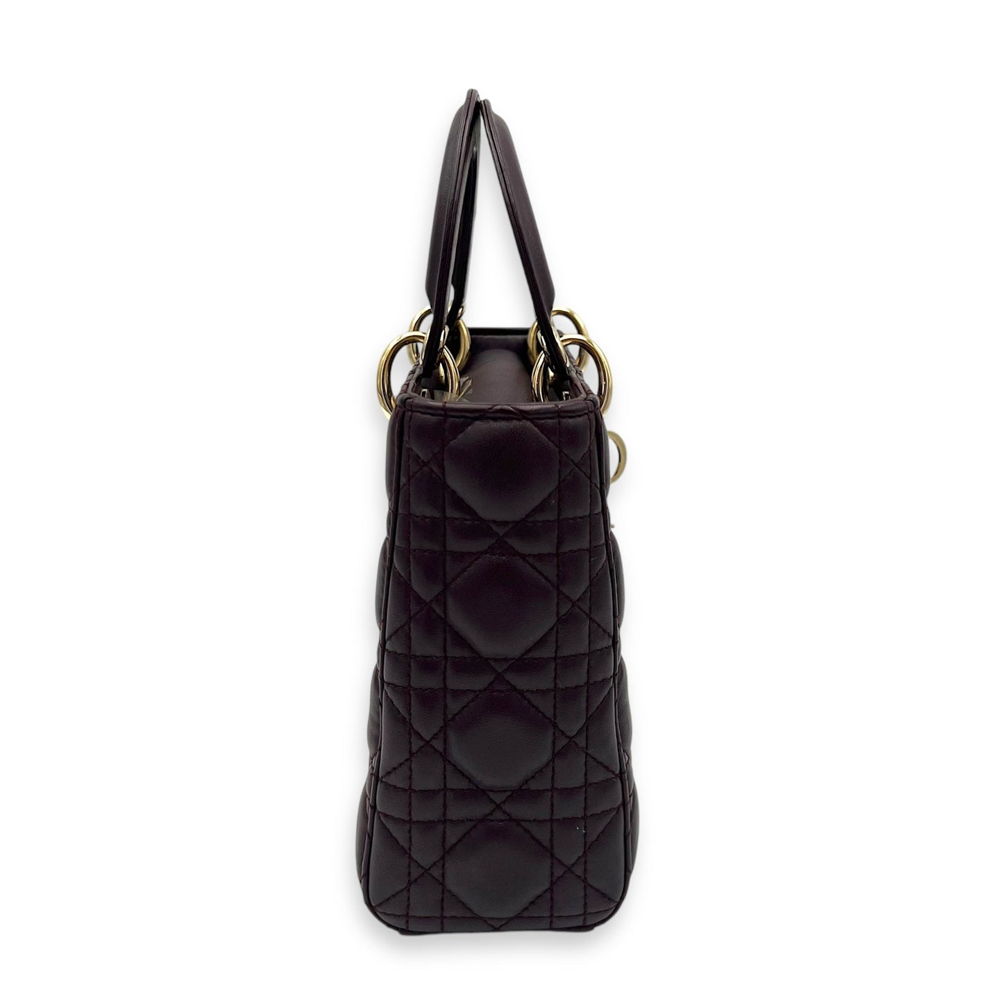 Lady Dior Crossbody Bag Small Purple in Lambskin, Gold hardware