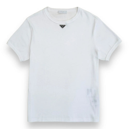 PRADA COTTON TRIANGLE T-SHIRT WHITE XL