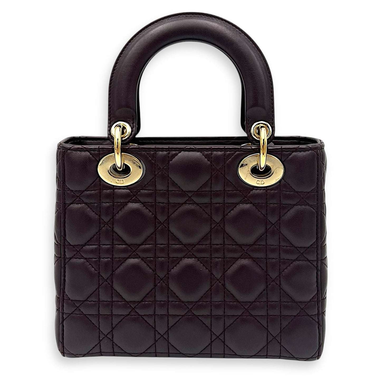 Lady Dior Crossbody Bag Small Purple in Lambskin, Gold hardware