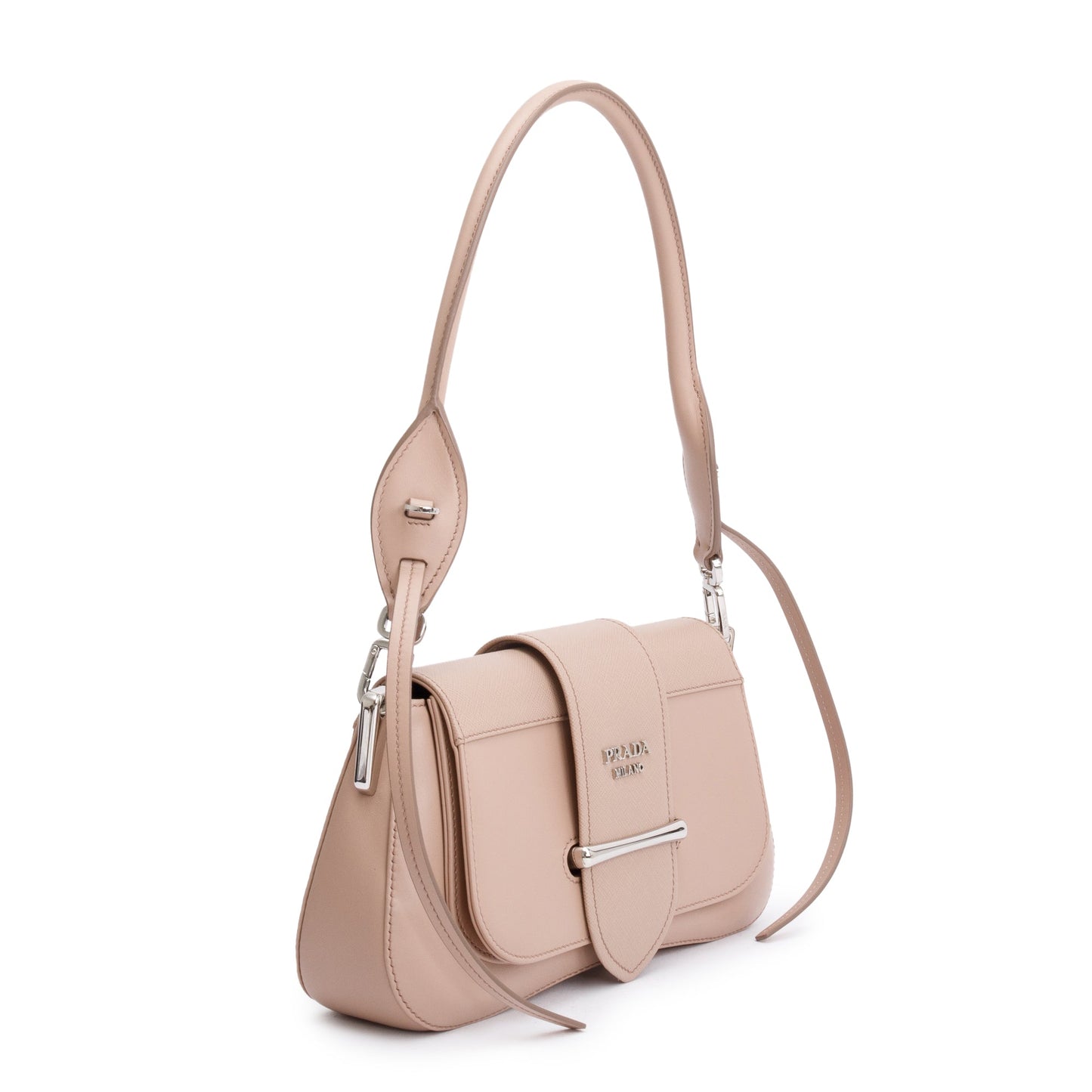 Prada 2020 Beige City Calf Saffiano Sidonie Shoulder Bag