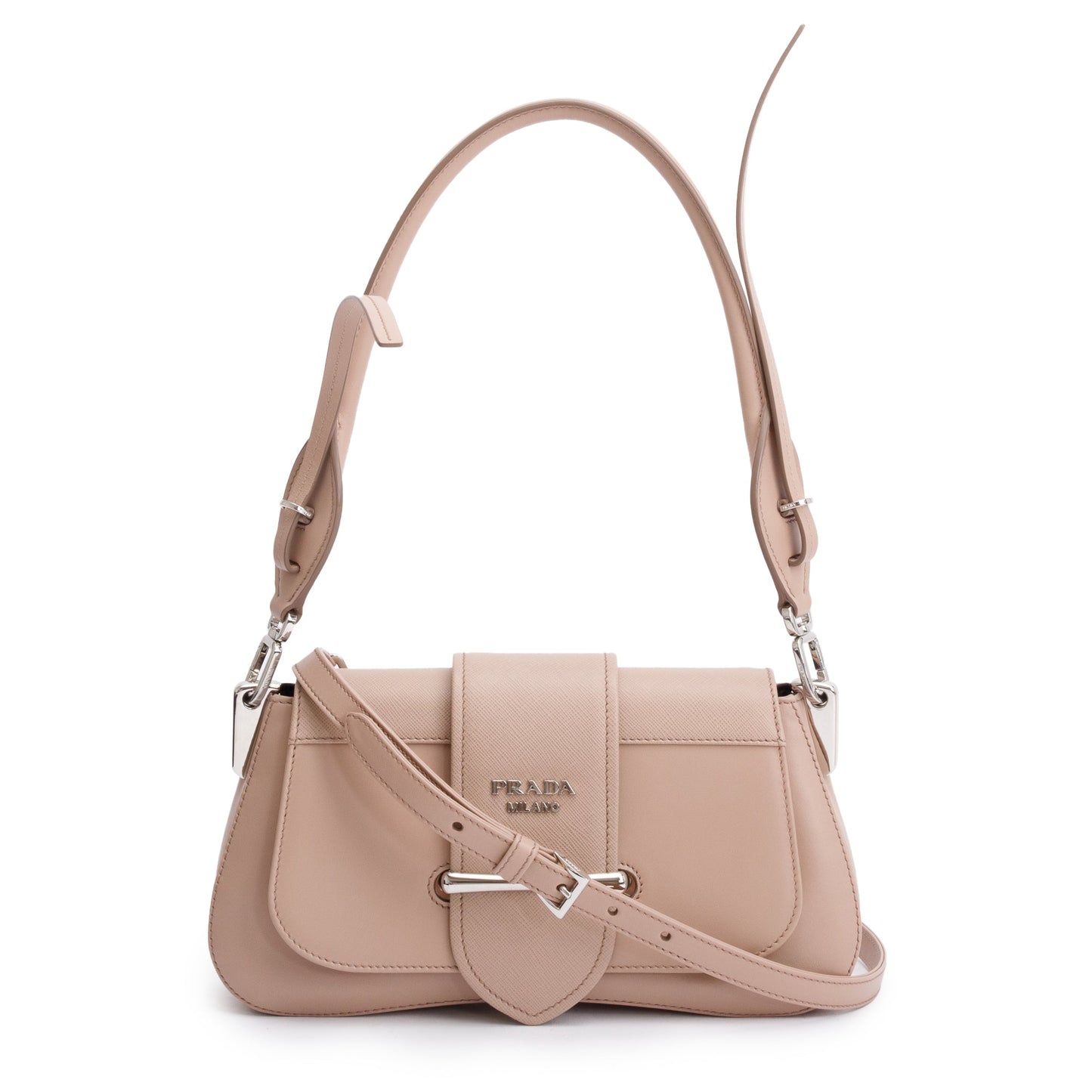 Prada 2020 Beige City Calf Saffiano Sidonie Shoulder Bag