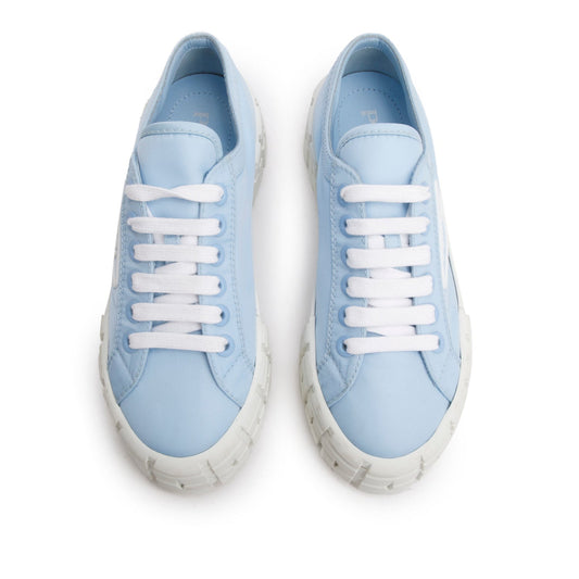 Prada Blue Re-Nylon Gabardine Wheel Logo Sneakers, Size 37
