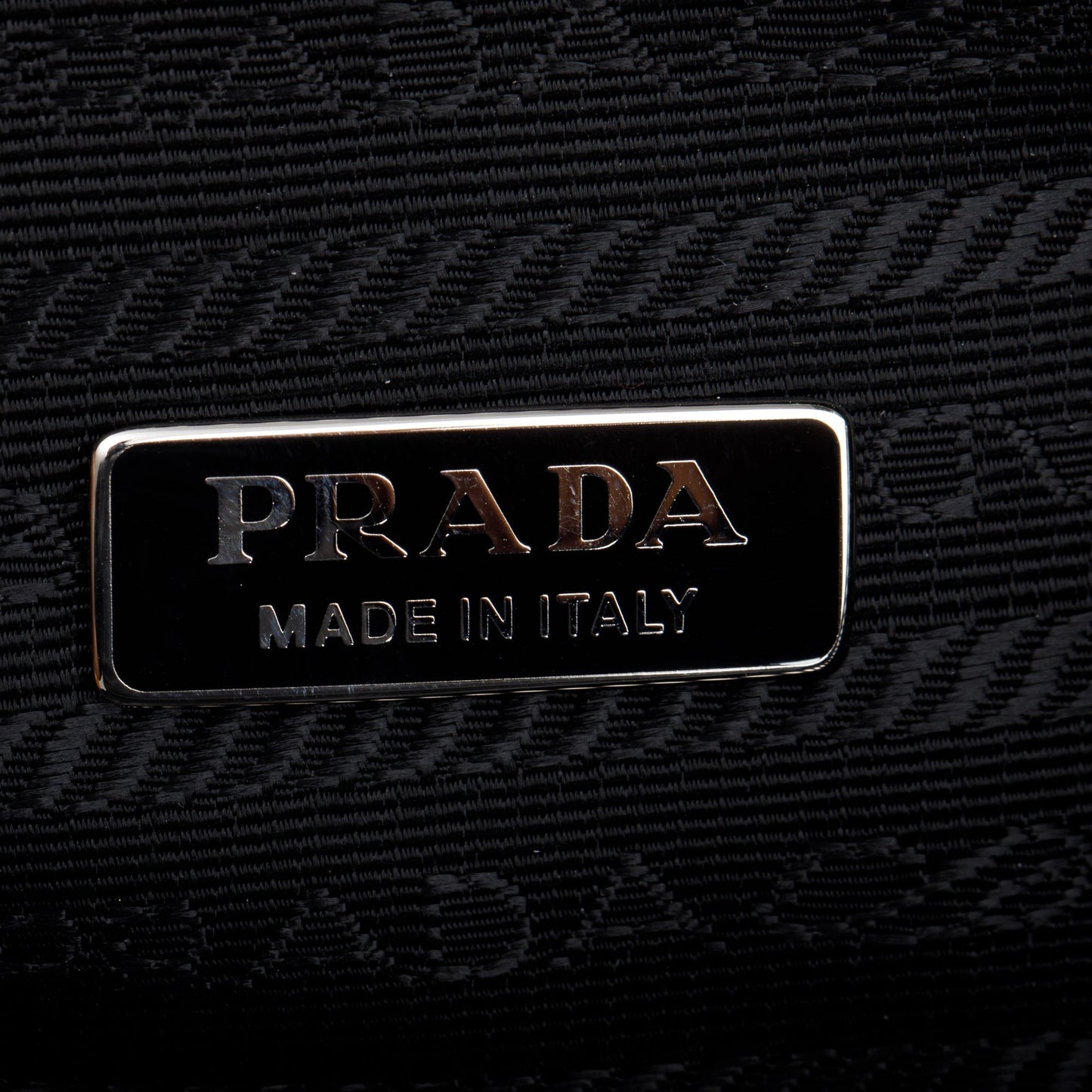 Prada Black Grace Lux Leather Triangle Wristlet Clutch