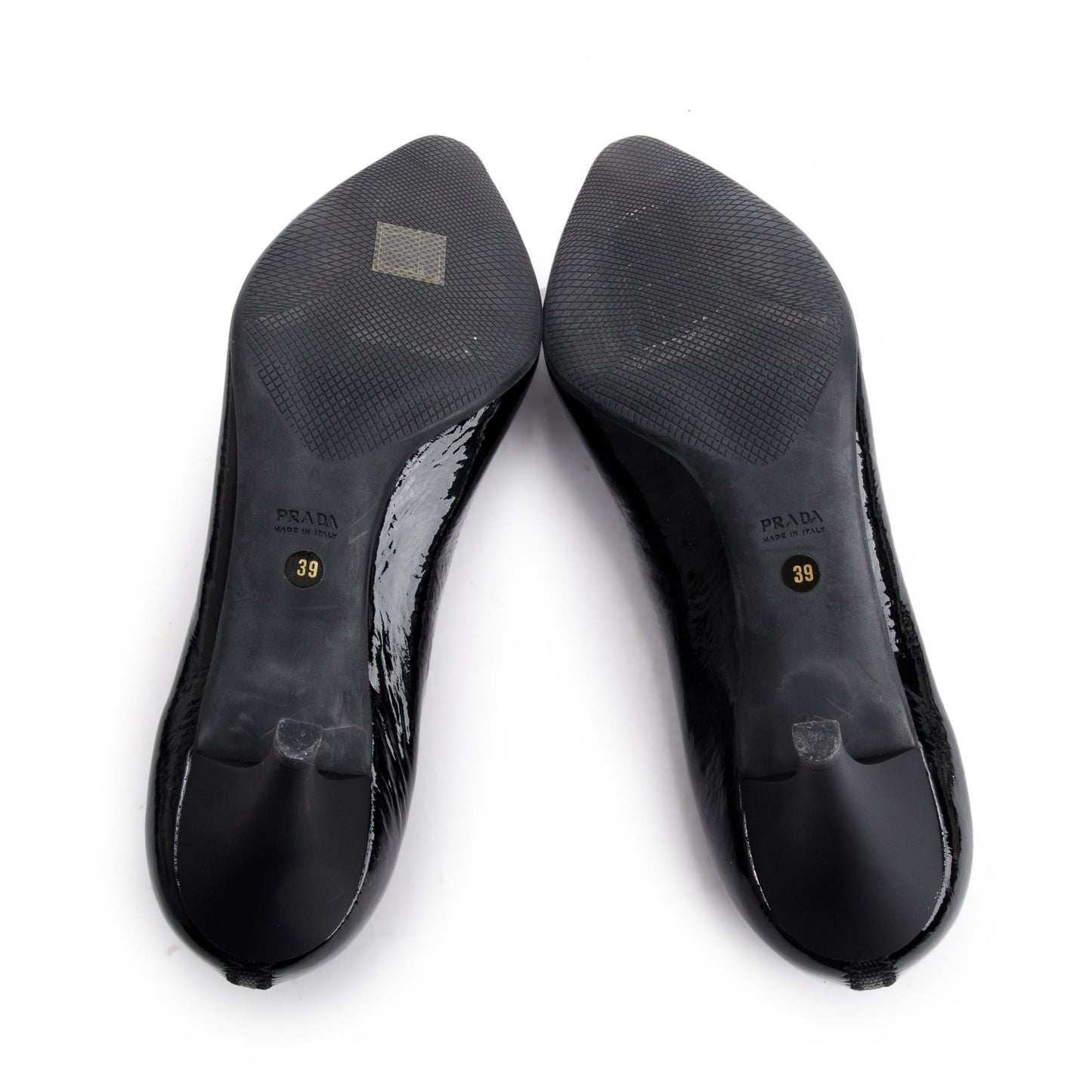 Prada Black Patent Leather Pumps, Size 39