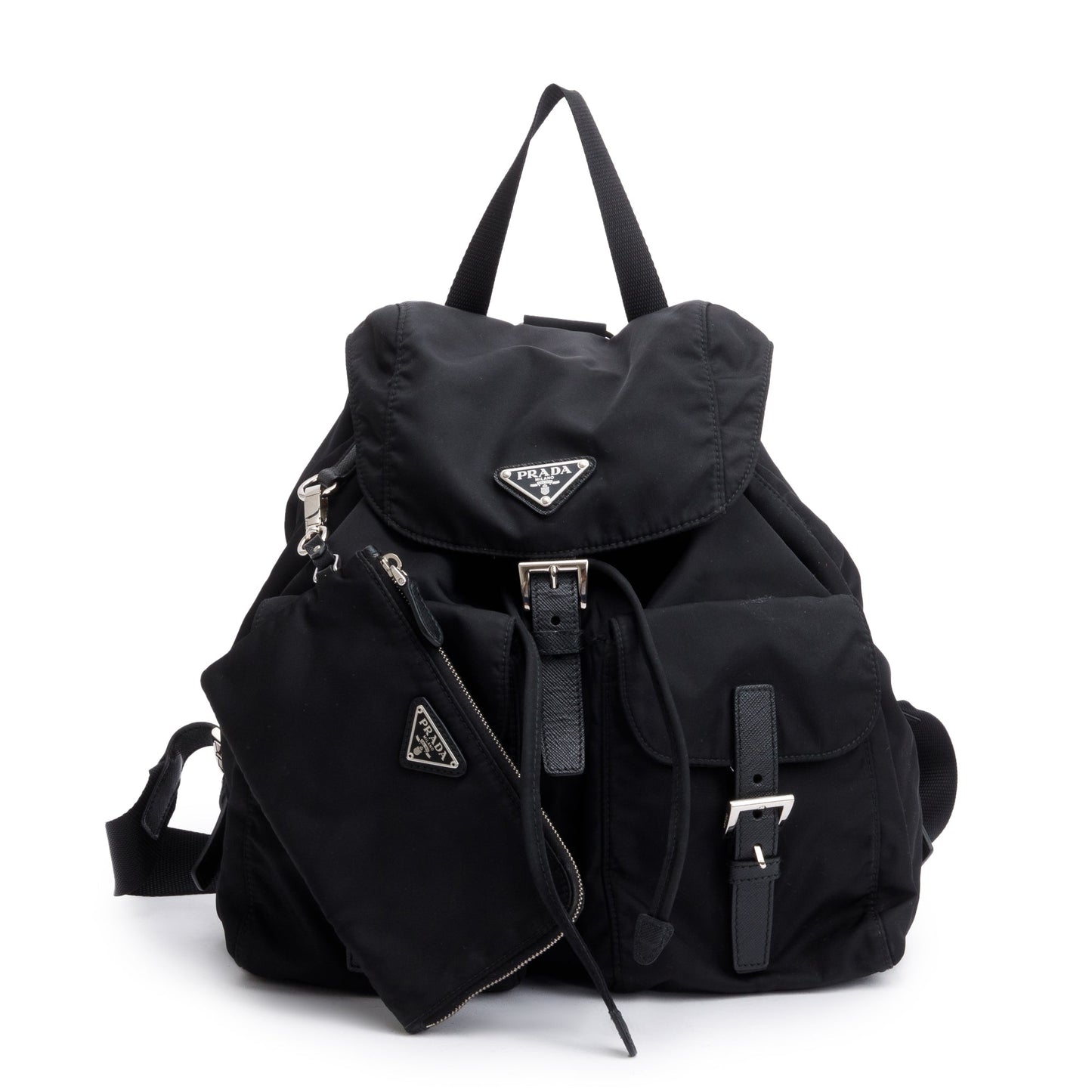 Prada Black Re-Nylon Saffiano Medium Backpack