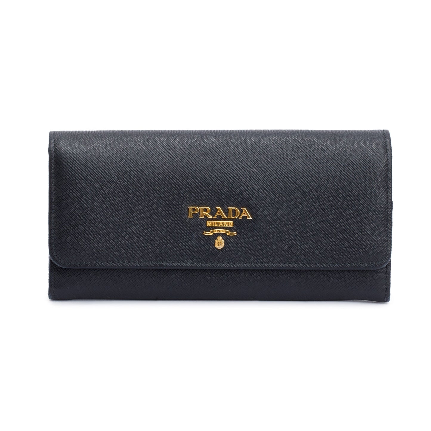 Prada Black Saffiano Leather Continental Wallet