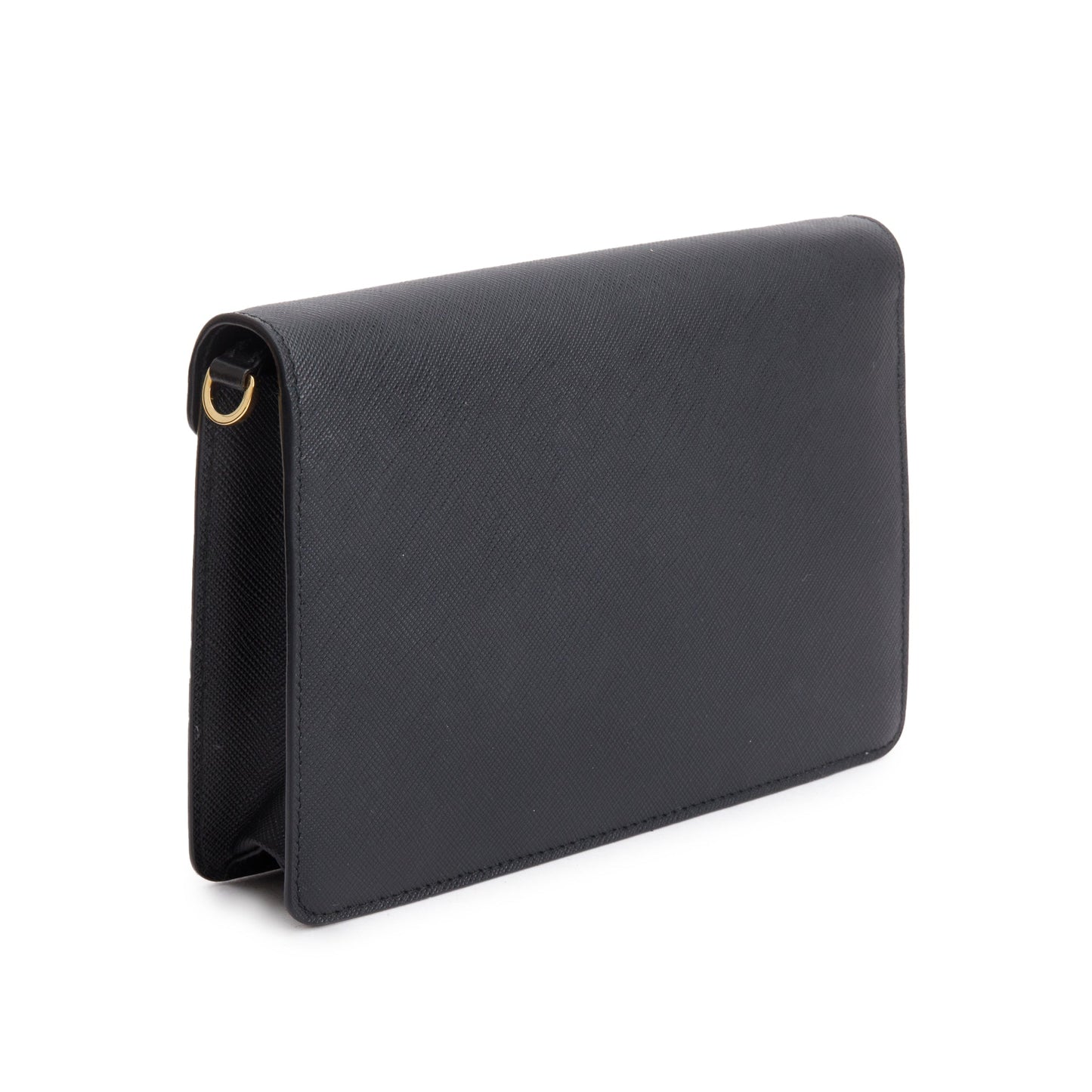 Prada Black Saffiano Leather Envelope Crossbody Bag