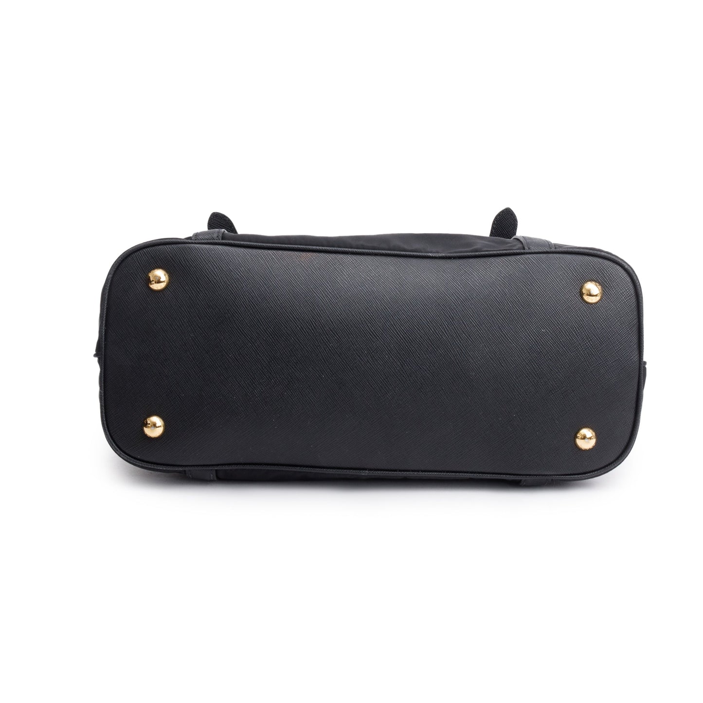 Prada Black Saffiano Leather-Trimmed Tessuto Nylon Shoulder Bag