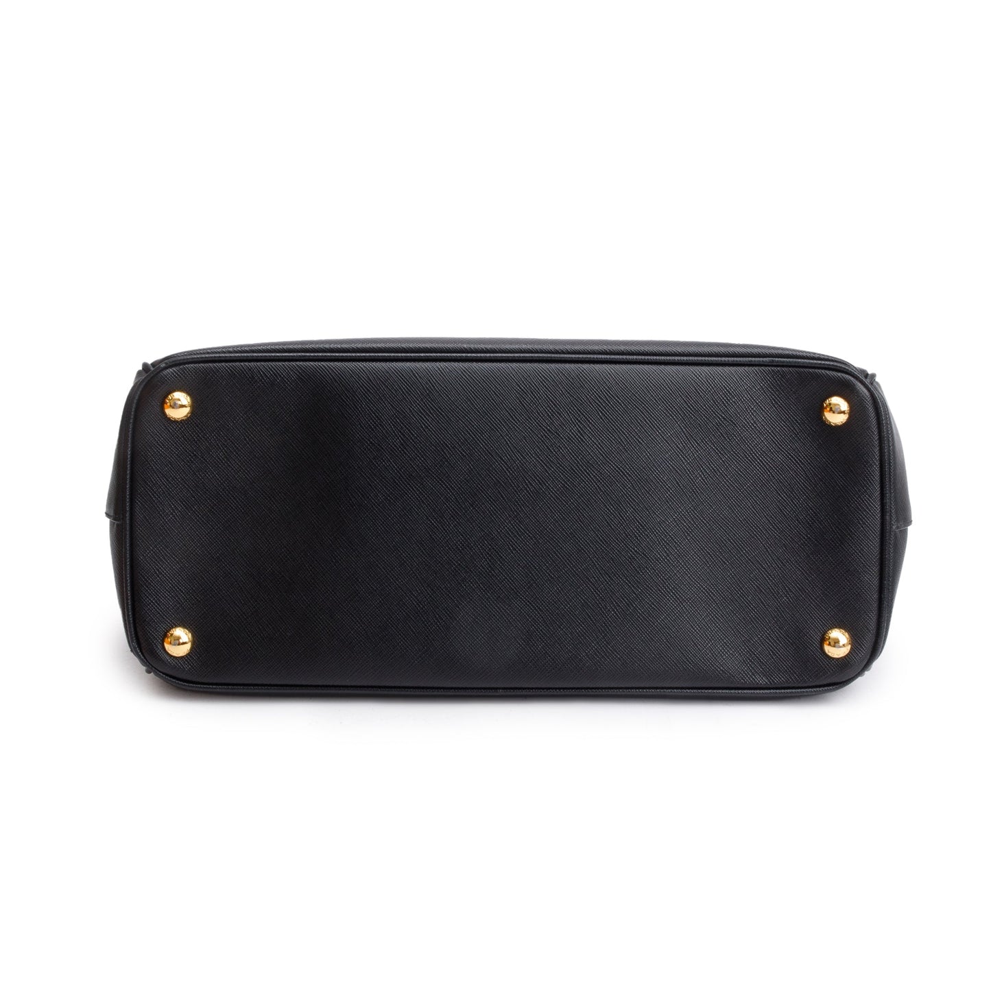 Prada Black Saffiano Lux Medium Double Zip Galleria Tote