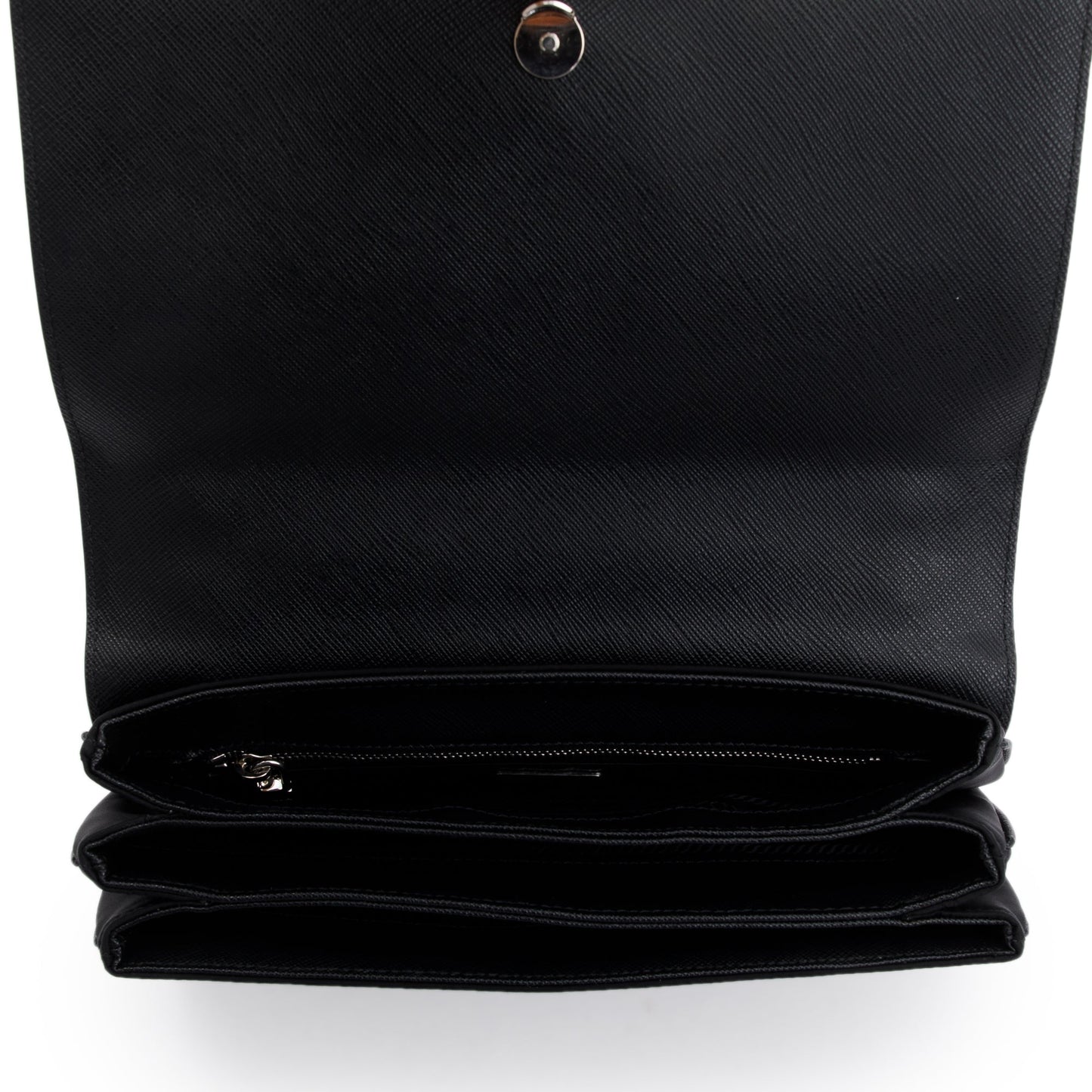 Prada Black Saffiano Tessuto Nylon Flap Chain Shoulder Bag