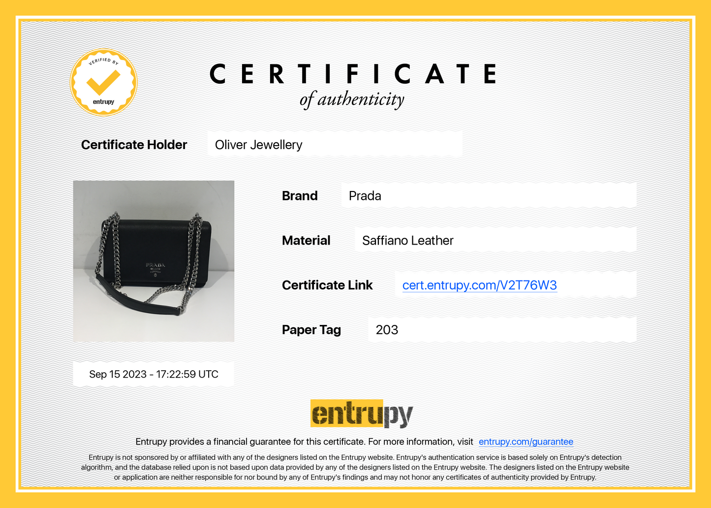 Prada Black Saffiano Tessuto Nylon Flap Chain Shoulder Bag