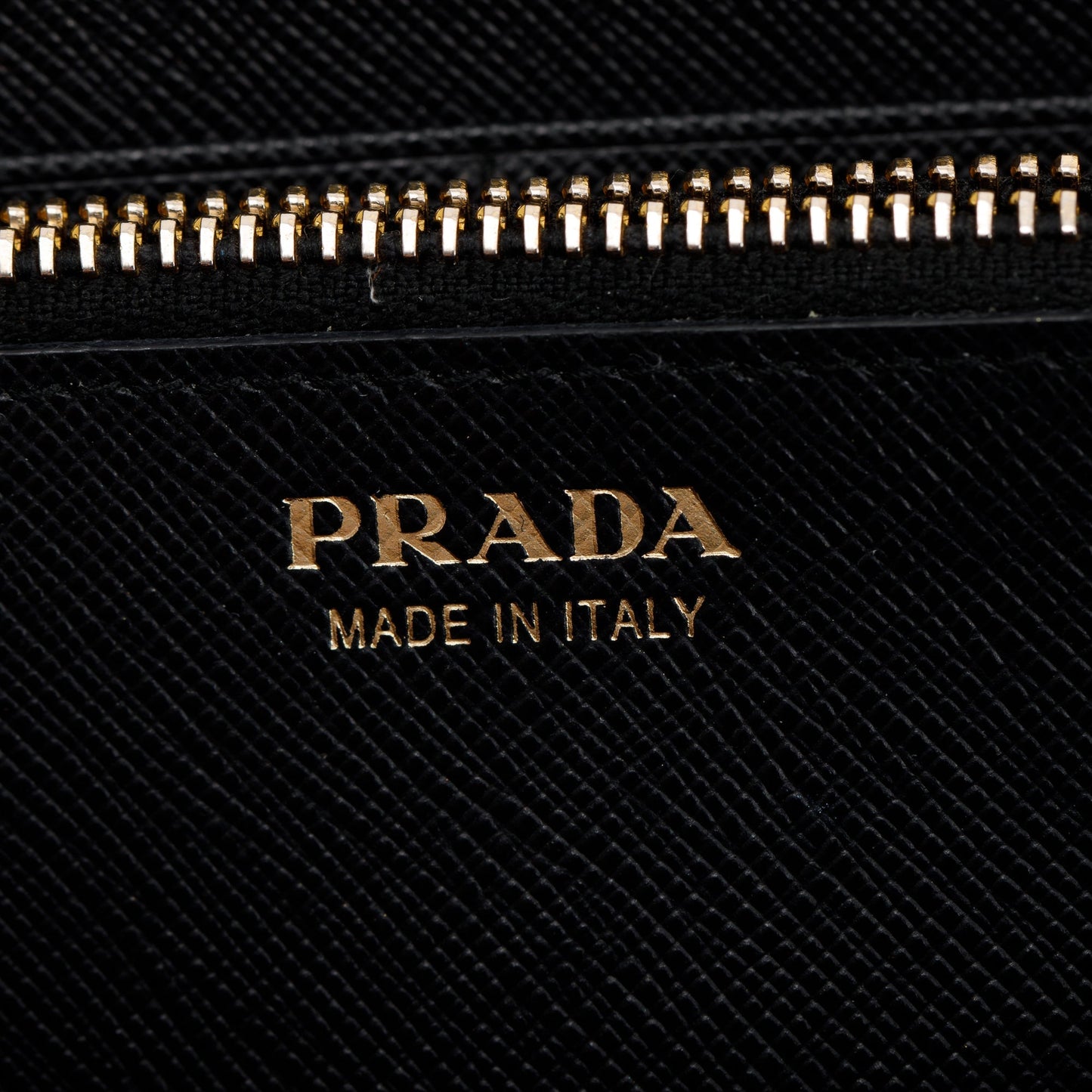 Prada Black Saffiano Zip Around Orgainzer Wallet