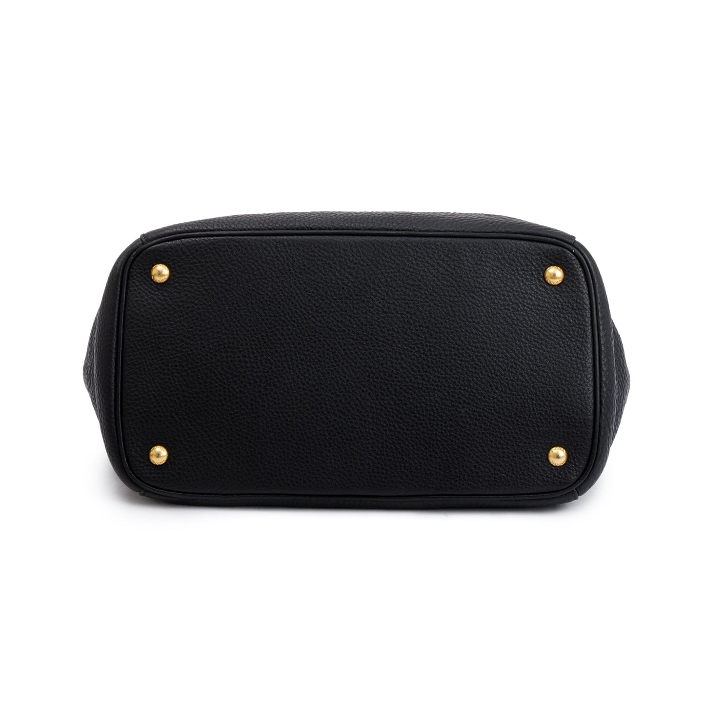 Prada Black Vitello Daino Leather Open Tote