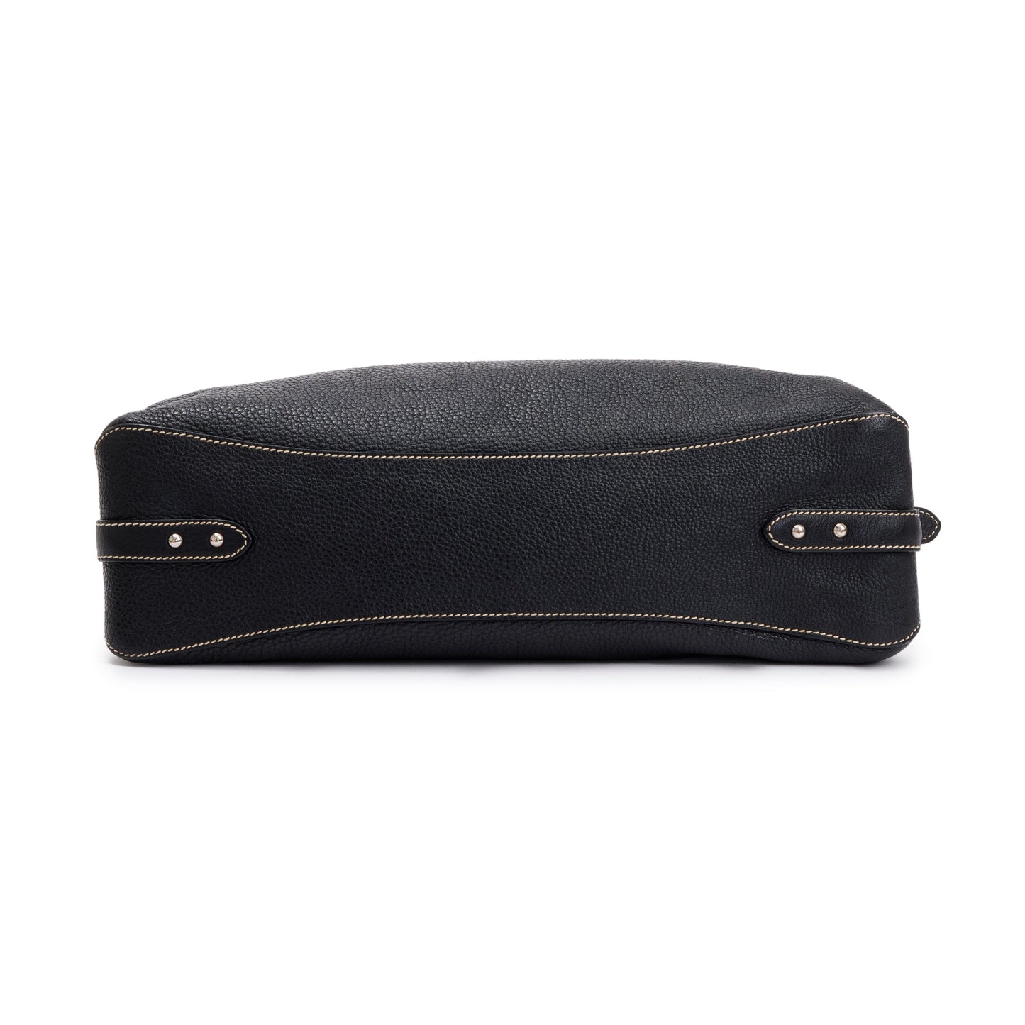 Prada Black Vitello Daino Leather Rope Hobo Bag