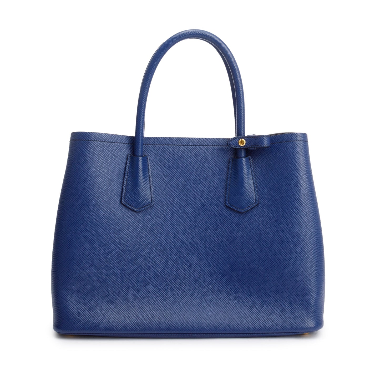 Prada Blue Saffiano Lux Medium Cuir Double Tote