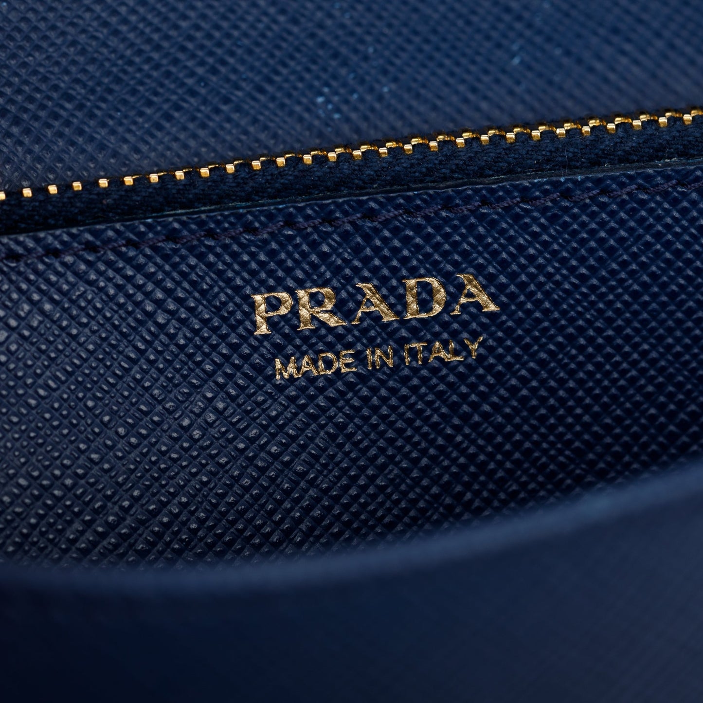 Prada Blue Saffiano Lux Wallet on Chain