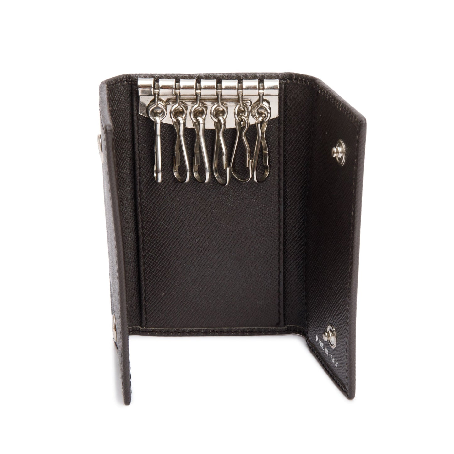 Prada Brown Saffiano Leather 6 Key Holder