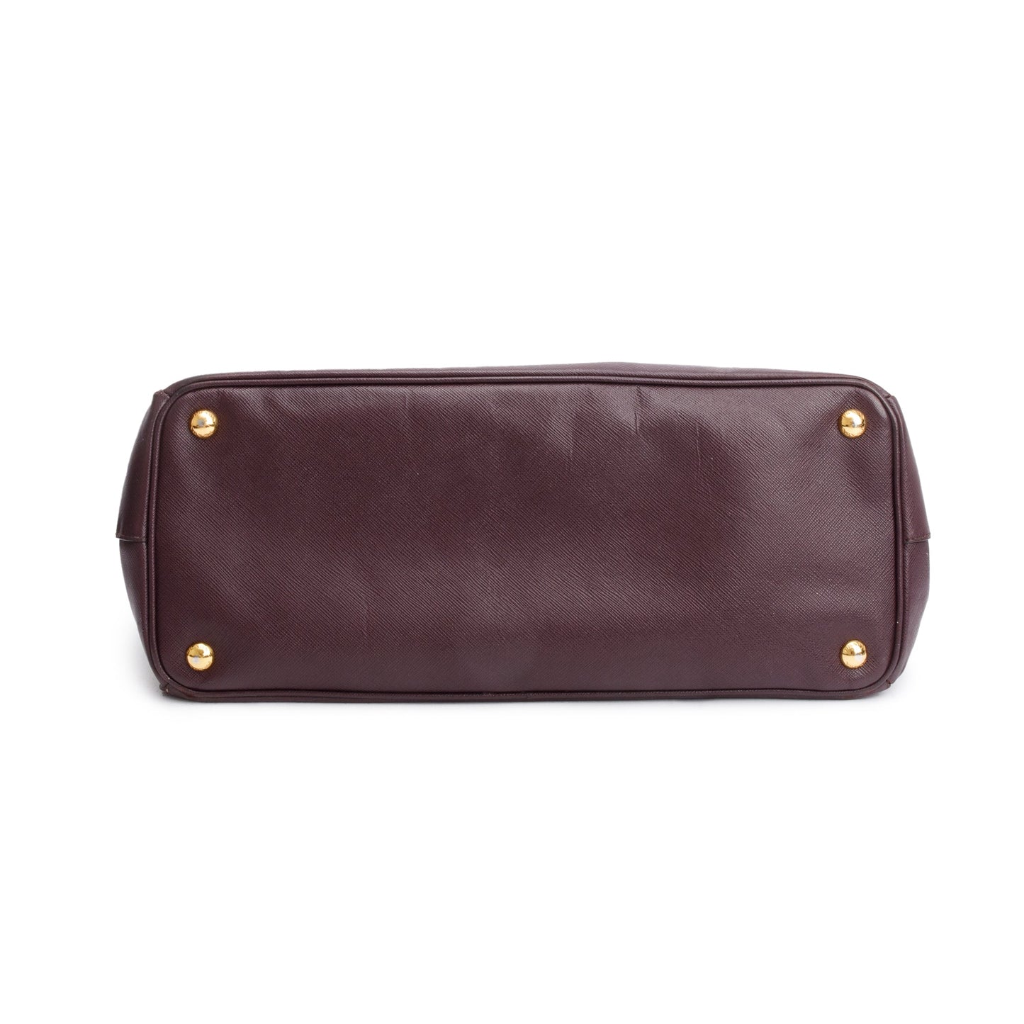 Prada Burgundy Saffiano Lux Large Double Zip Galleria Tote