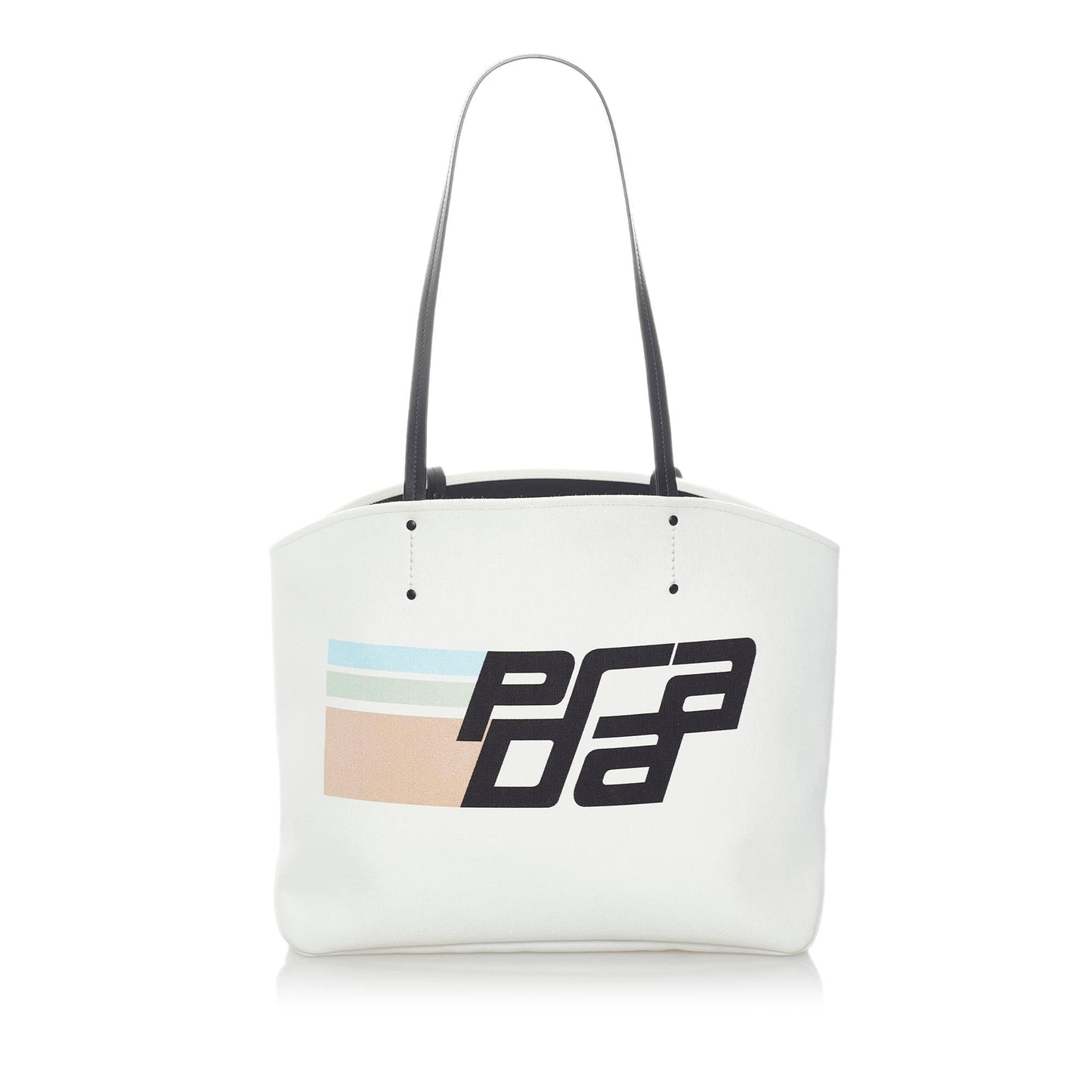 Prada Canapa Racing Logo Shopping Canvas Tote Bag (SHG-31191)