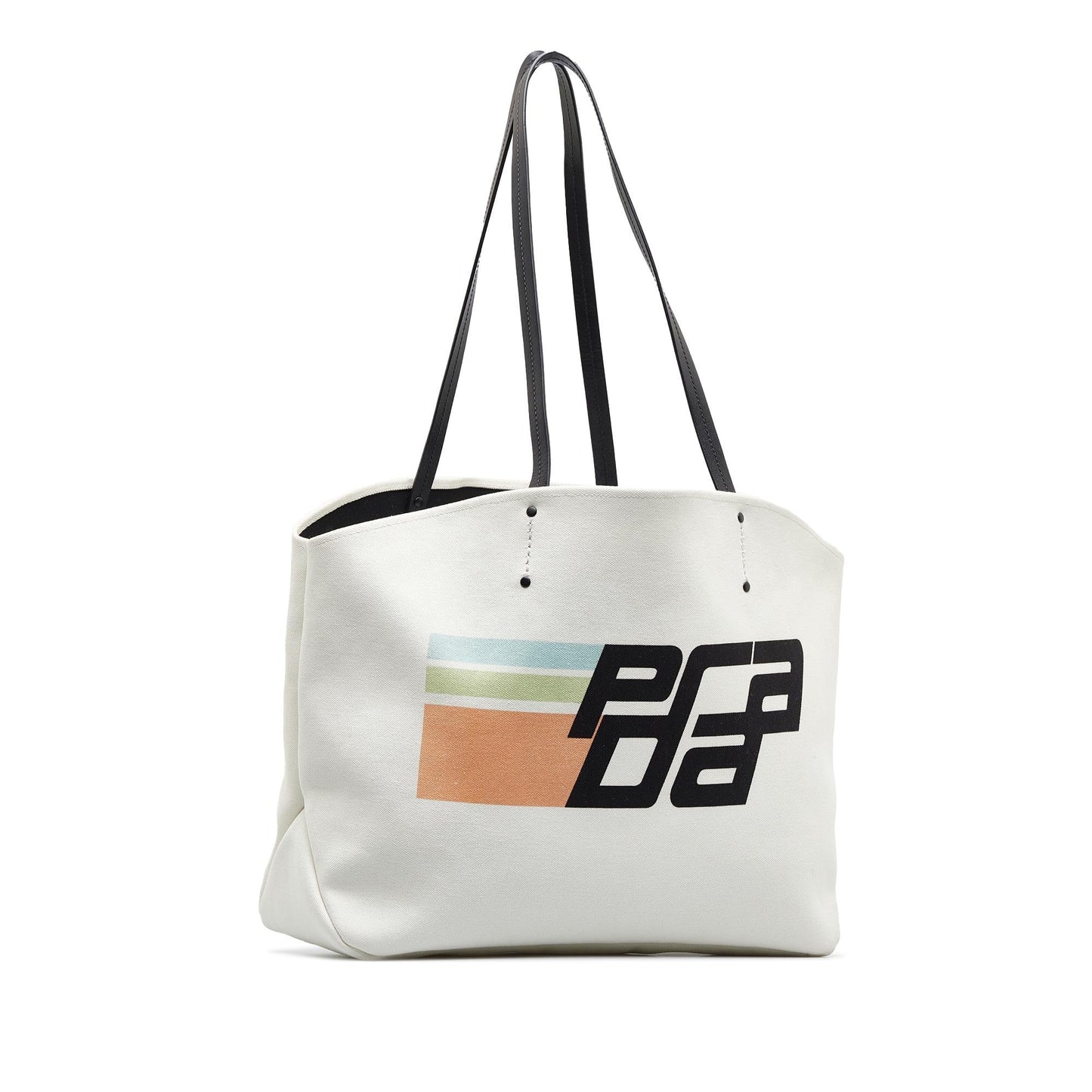 Prada Canapa Racing Logo Shopping Tote (SHG-fIzOpY)