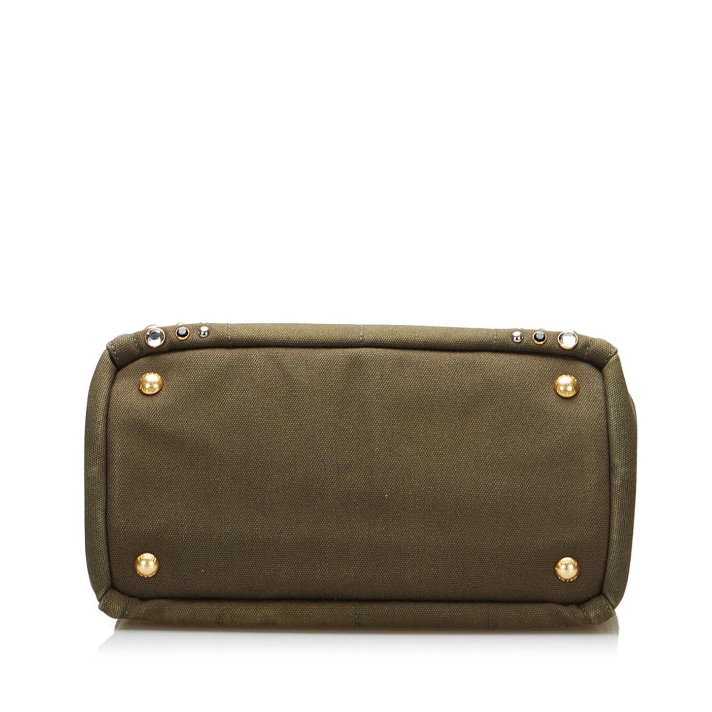 Prada Canapa Studded Satchel (SHG-KdOc2F)