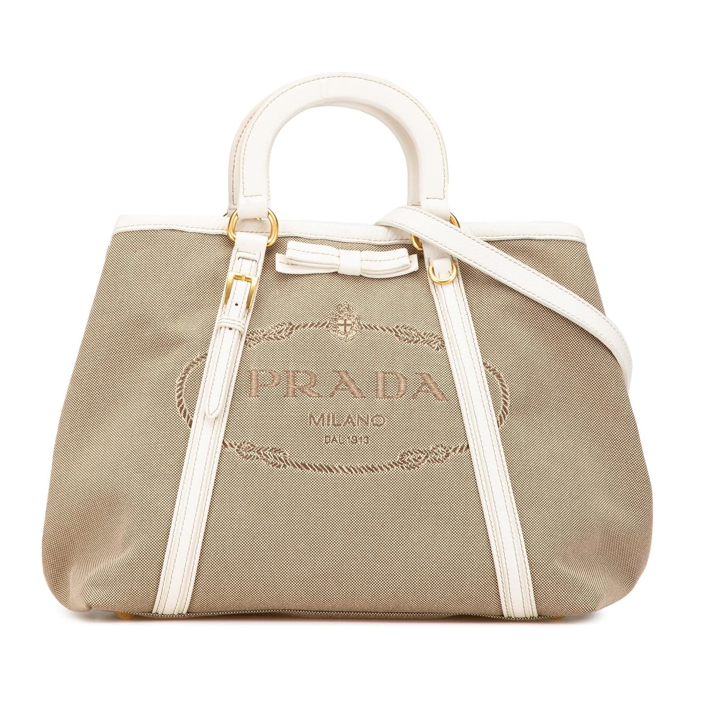 Prada Canvas Canapa Logo Satchel