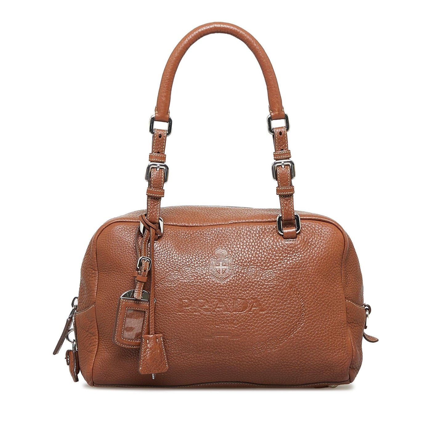 Prada Embossed Logo Bowler Bag (SHG-lc8nlr)