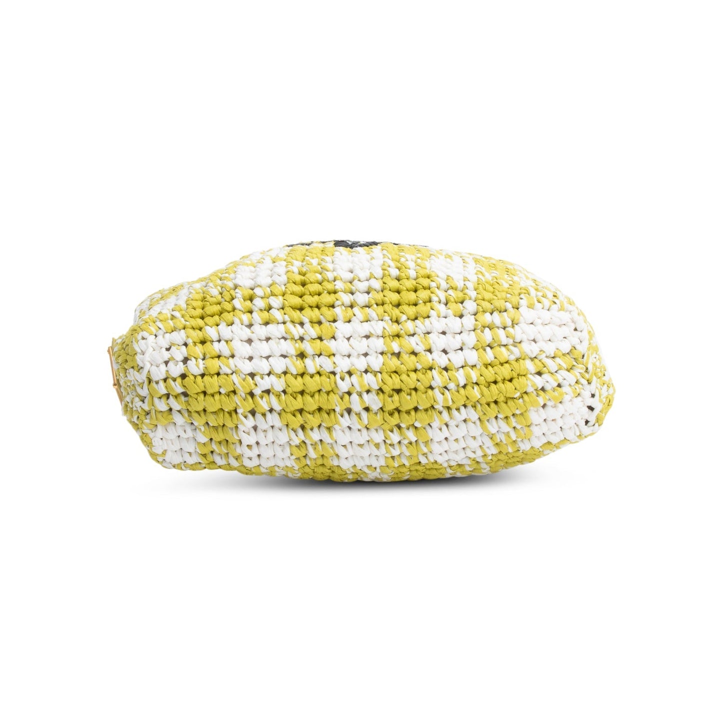 Prada Green/White Crochet Raffia Small Logo Tote