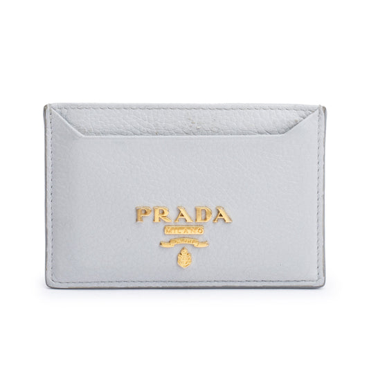 Prada Grey Saffiano Leather Card Holder
