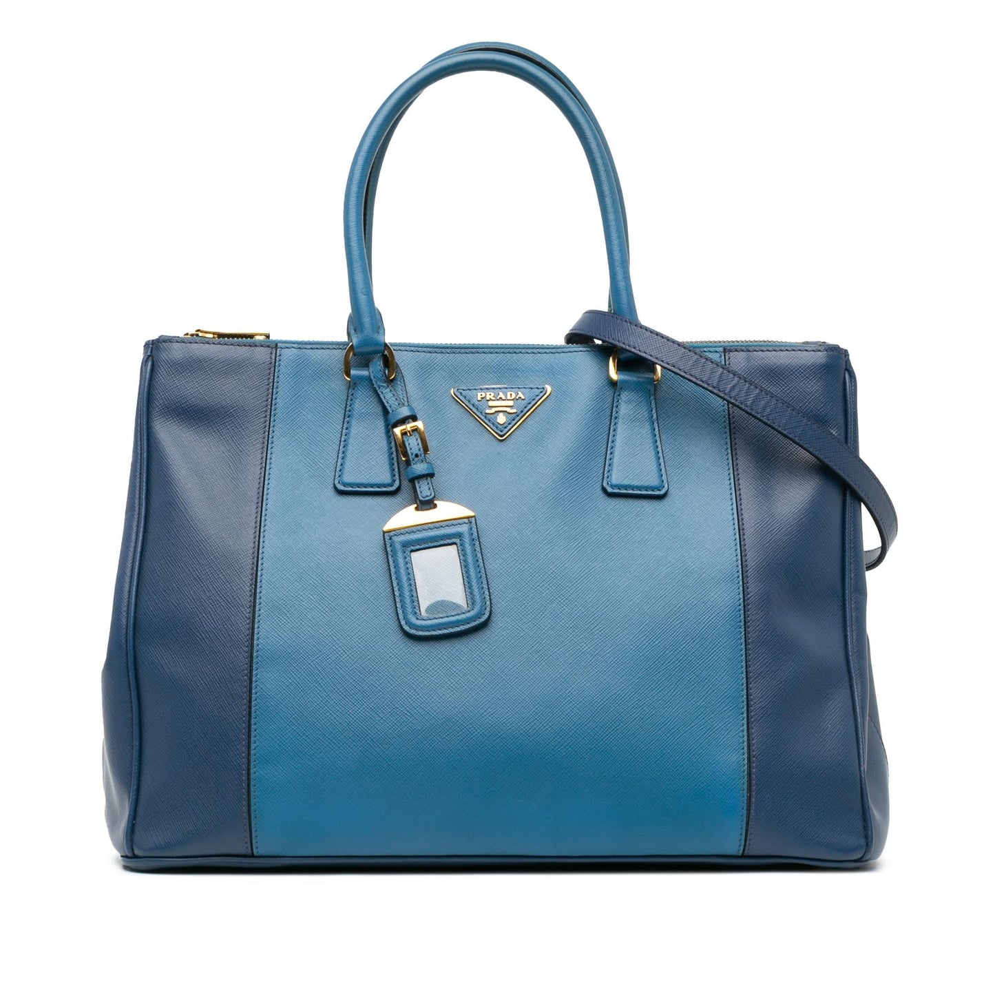 Prada Large Bicolor Saffiano Lux Galleria Double Zip Satchel (SHG-XkIbhN)