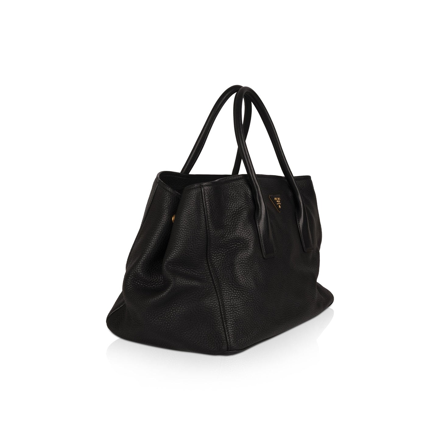 Prada Large Black Vitello Daino Tote