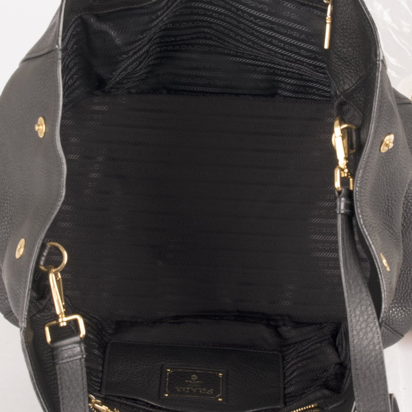 Prada Large Black Vitello Daino Tote