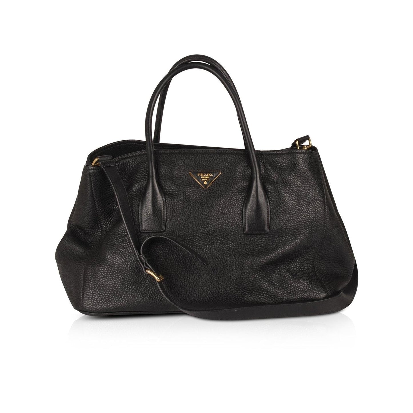 Prada Large Black Vitello Daino Tote