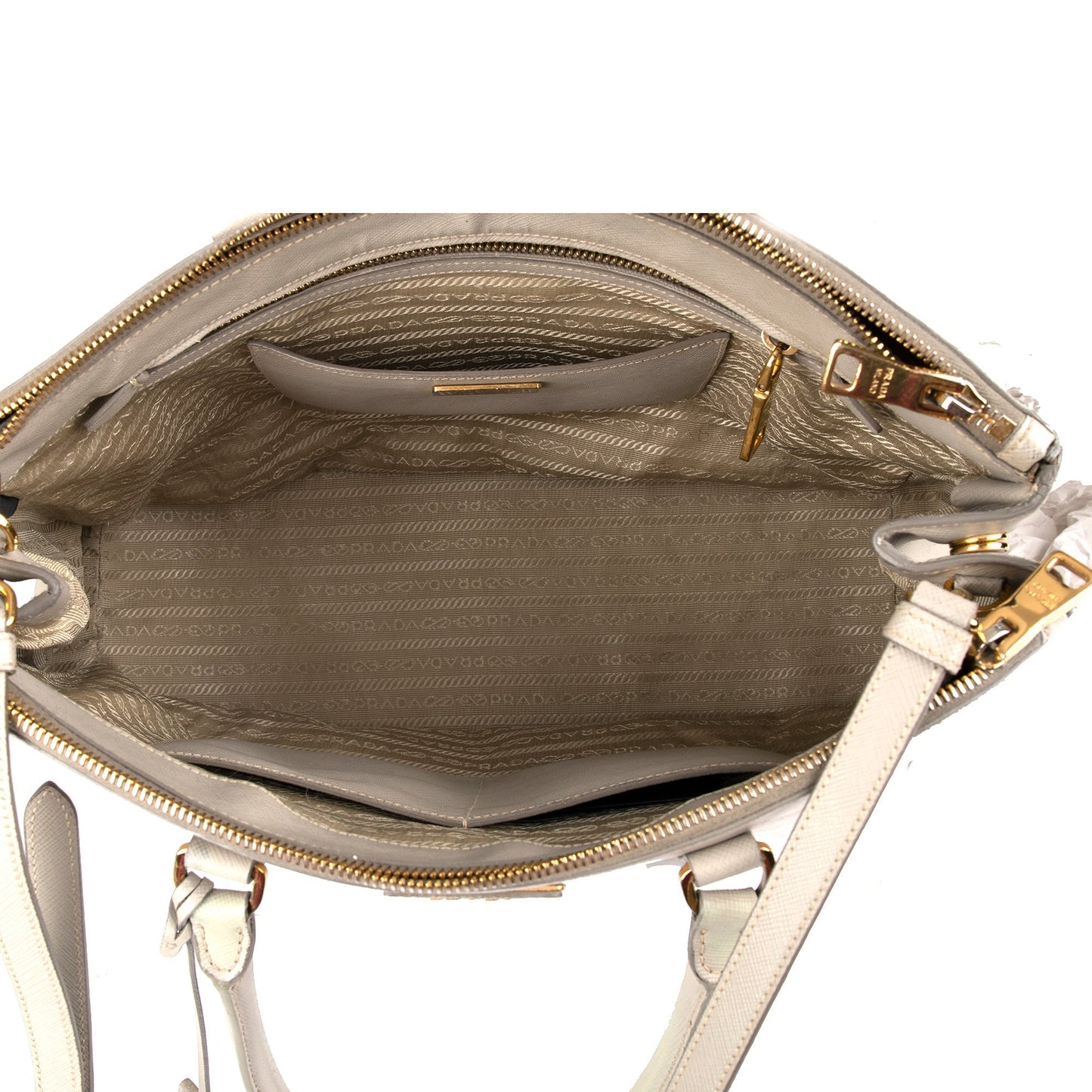 Prada Large Saffiano Lux Double Zip Tote