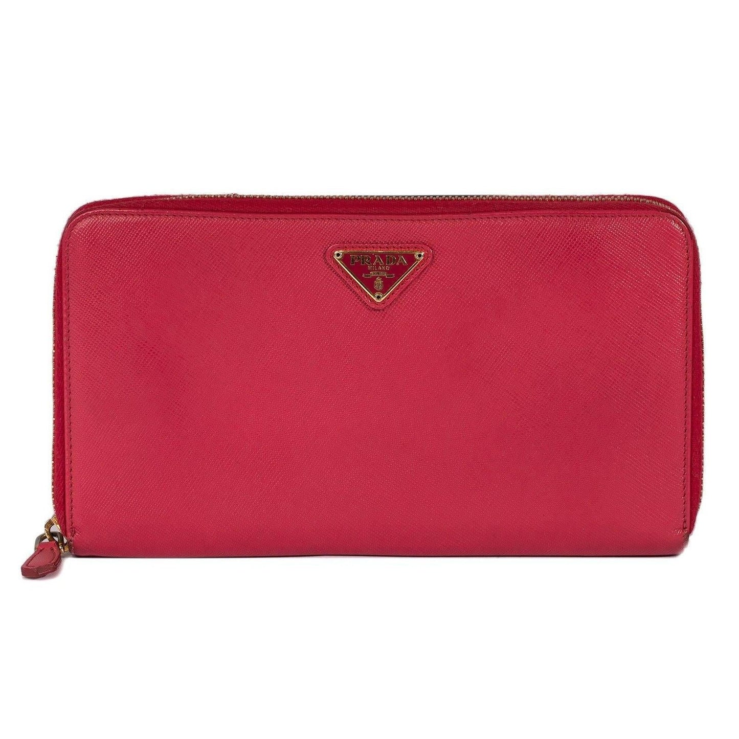 Prada Large Saffiano Zip Around Wallet